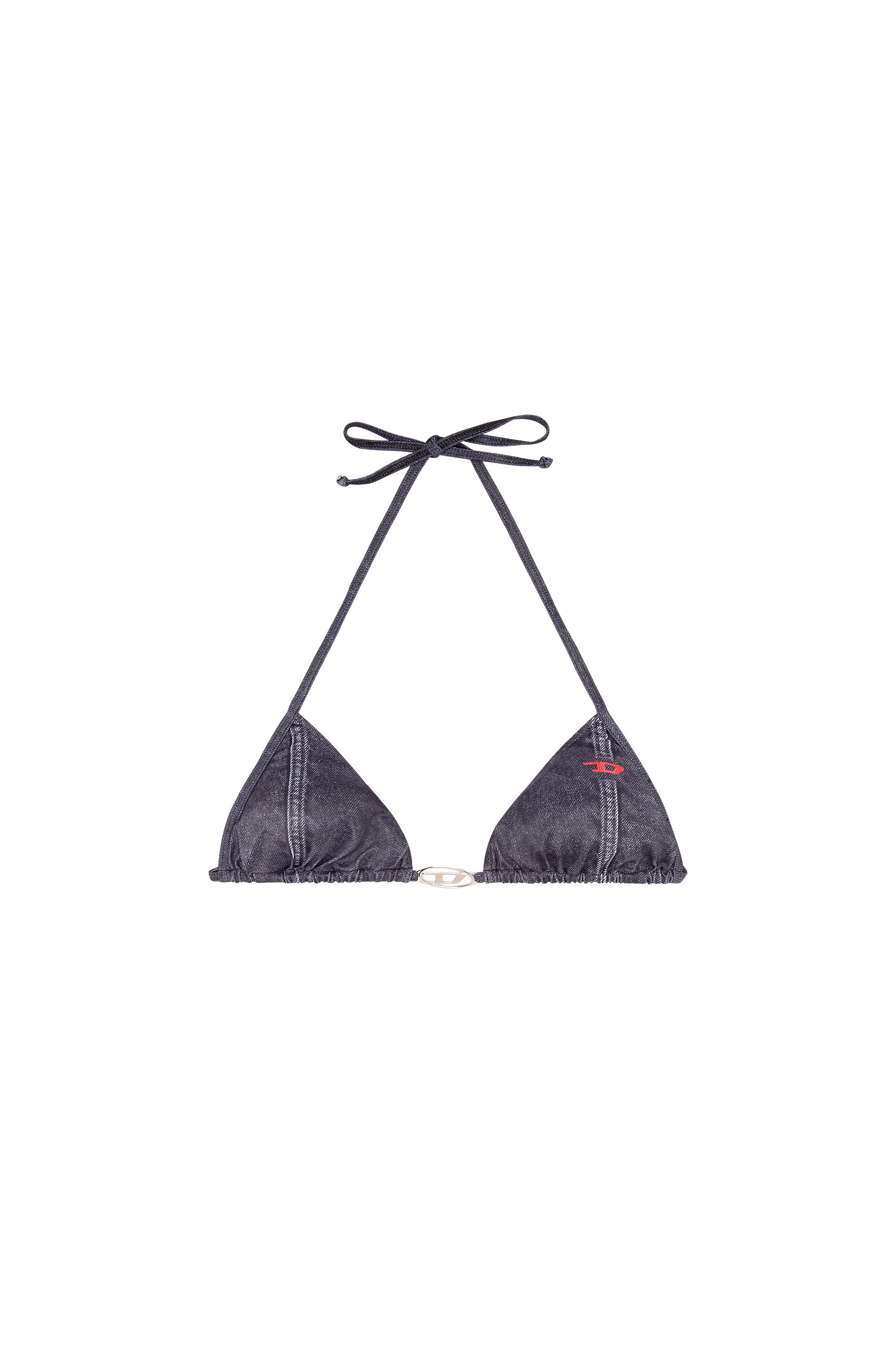 Diesel - BFB-SEES-T, Falda de baño fruncida con estampado del logotipo Mujer in Negro - 4