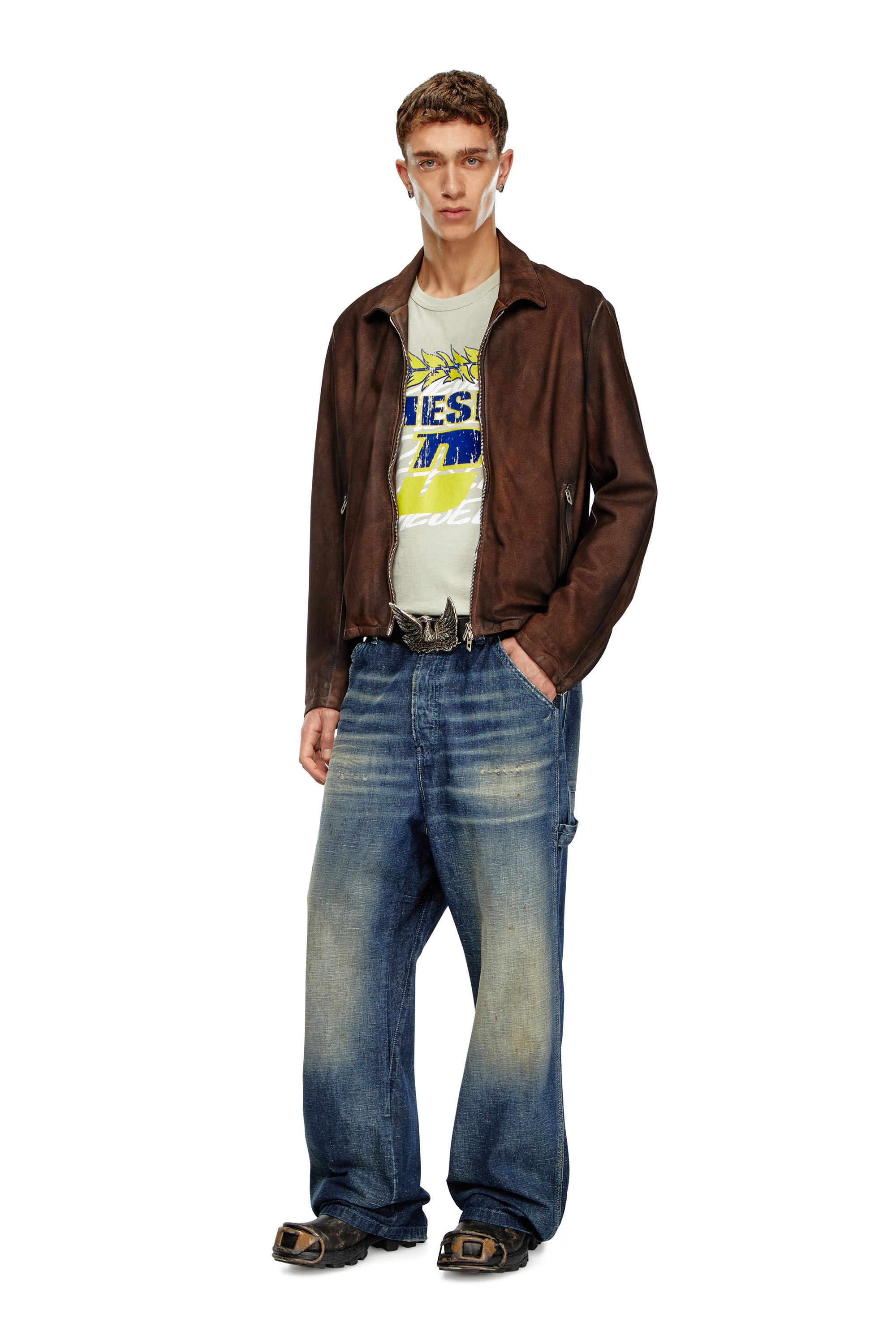 Diesel - Hombre Straight Jeans D-Livery 09J91, Azul Oscuro - Image 1