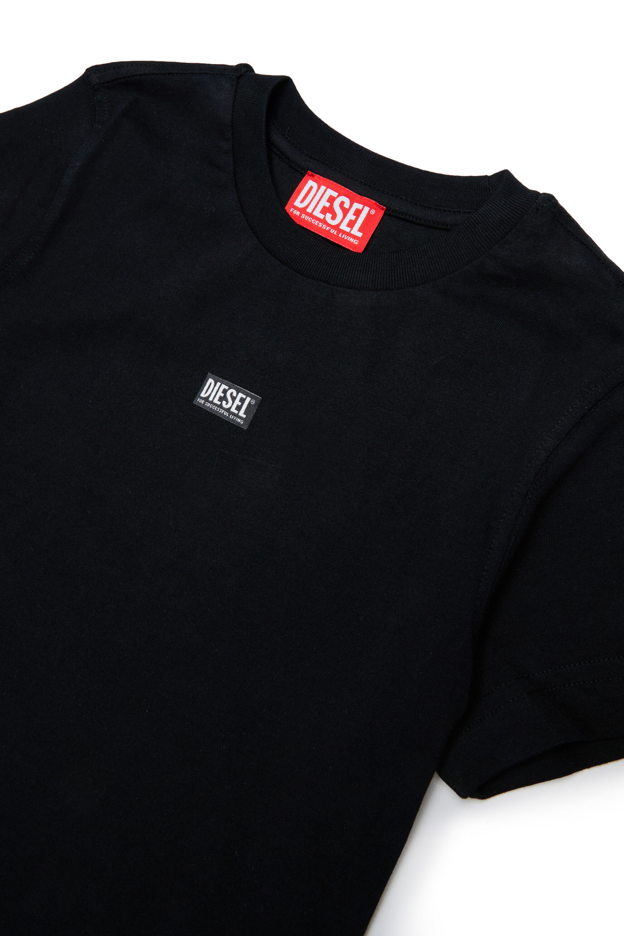 Diesel - TJUSTR7, Camiseta de algod&oacute;n con peque&ntilde;o logo Biscotto Hombre in Negro - 3