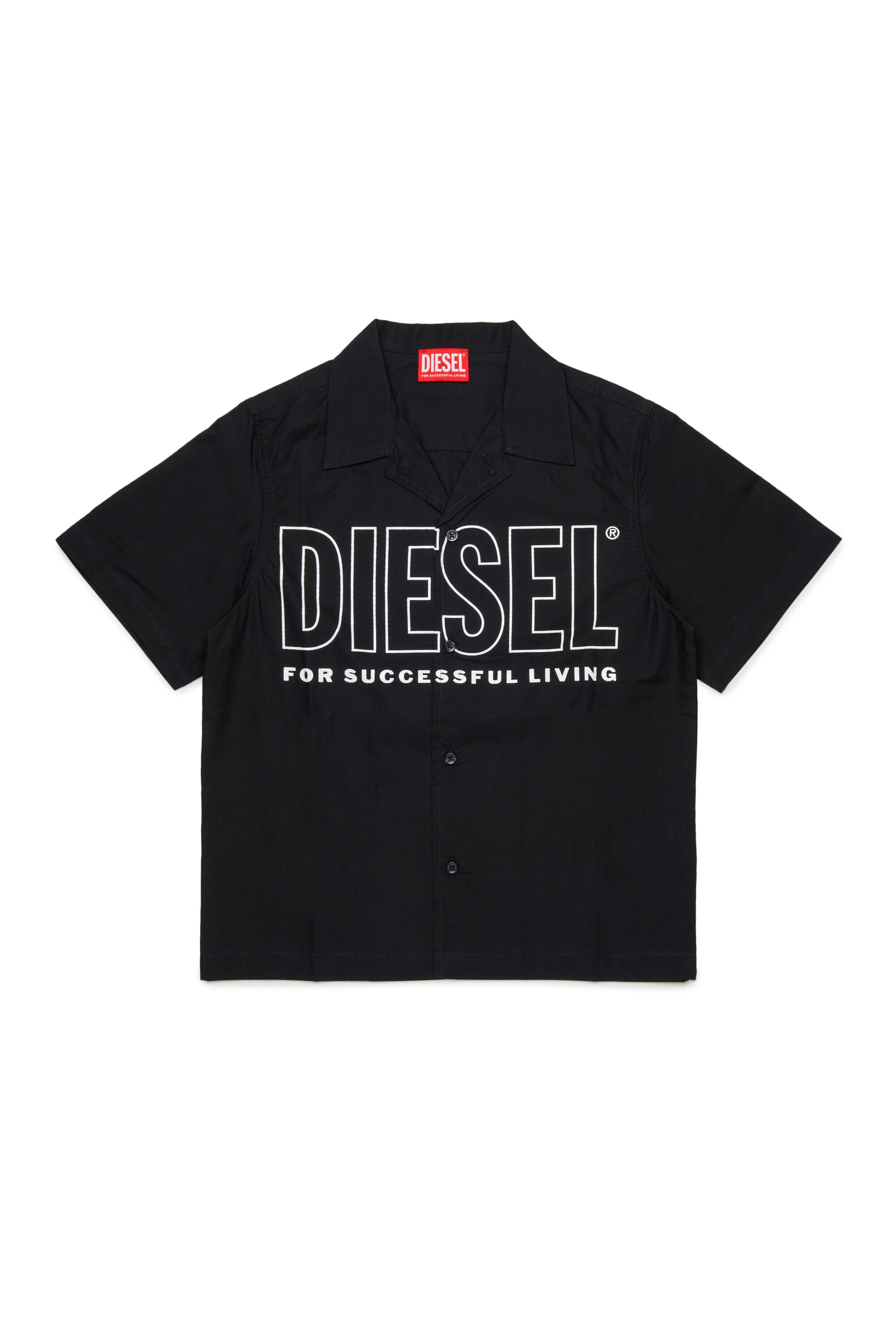 Diesel - MCDRID, Camisa de algod&oacute;n con mangas cortas Hombre in Negro - 1