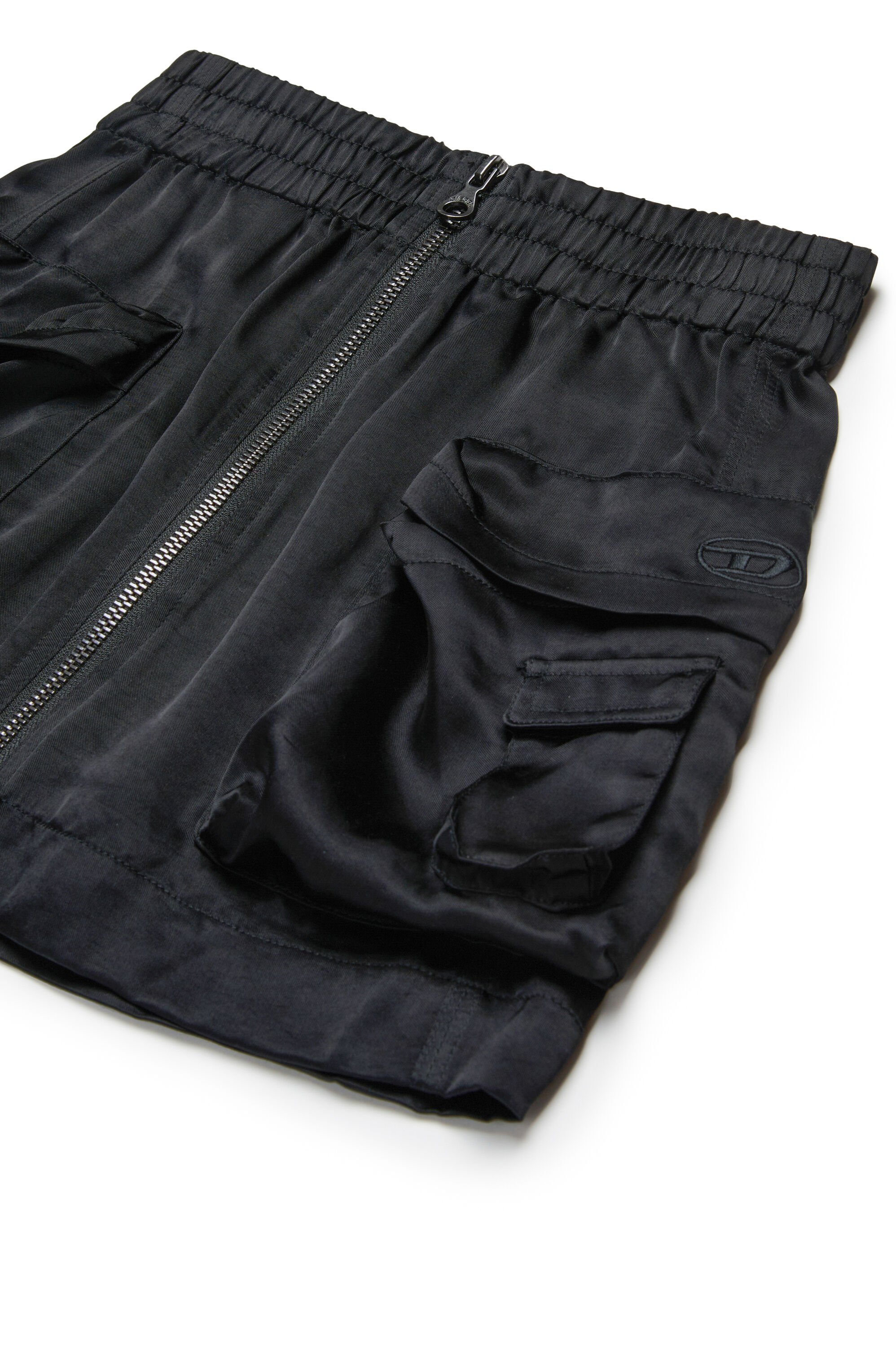 Diesel - GOMIRTYS, Falda cargo brillante Mujer in Negro - 3