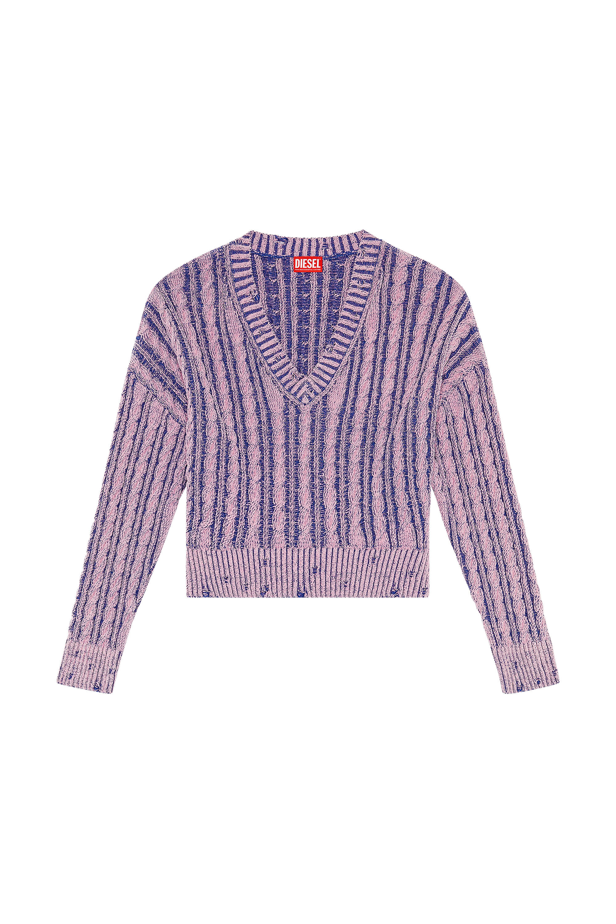 Diesel - M-OXIA, Jersey grueso de algodón de dos tonos Mujer in Morado - 2