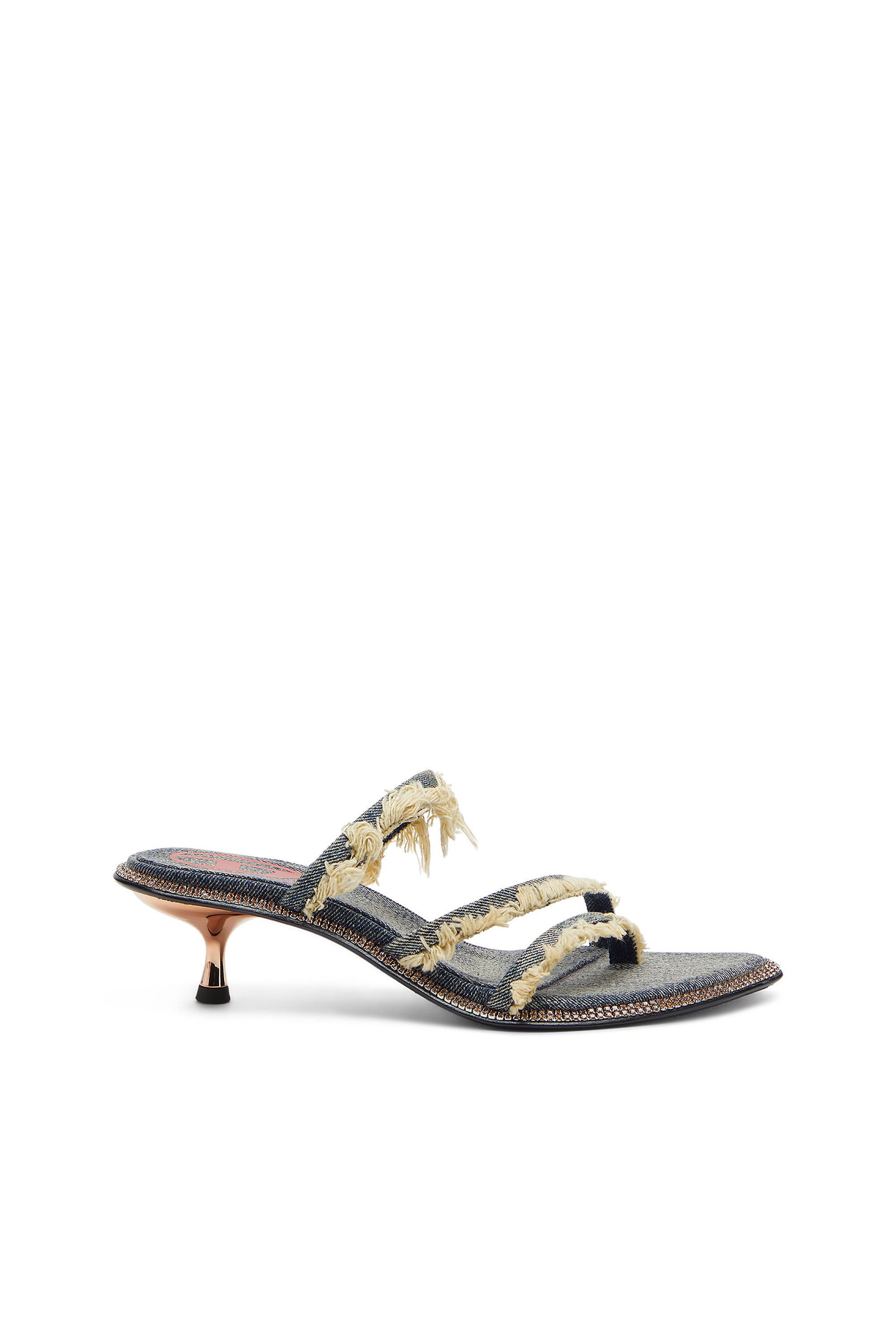 Diesel - D-HAVANNA KITTIE, D-Havanna Kittie-Mules de denim deshilachado con cristales Mujer in Azul marino - 1