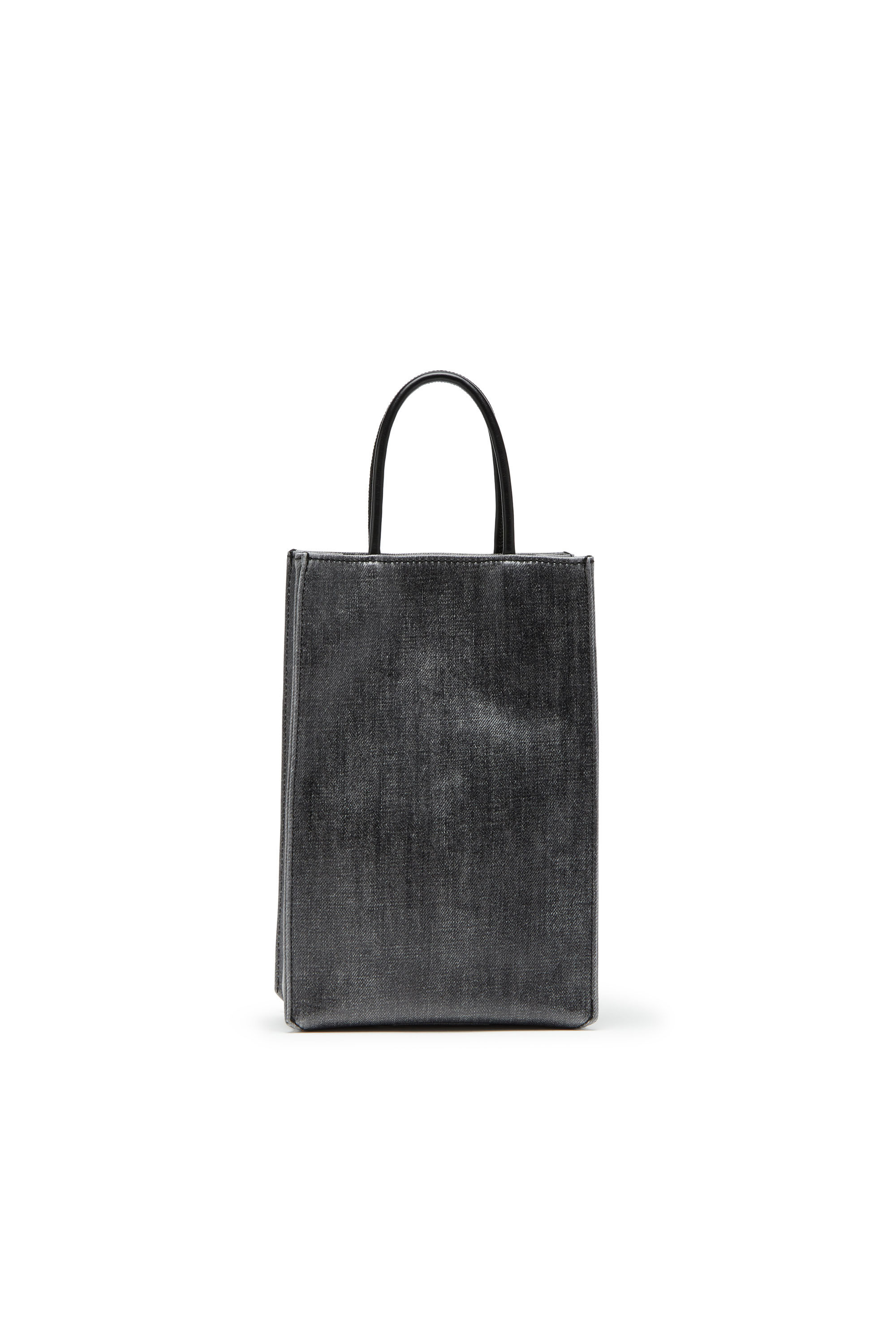Diesel - DSL 3D SHOPPER M X, Dsl 3D M-Bolso tote de denim recubierto con efecto solarizado Hombre in Negro - 3