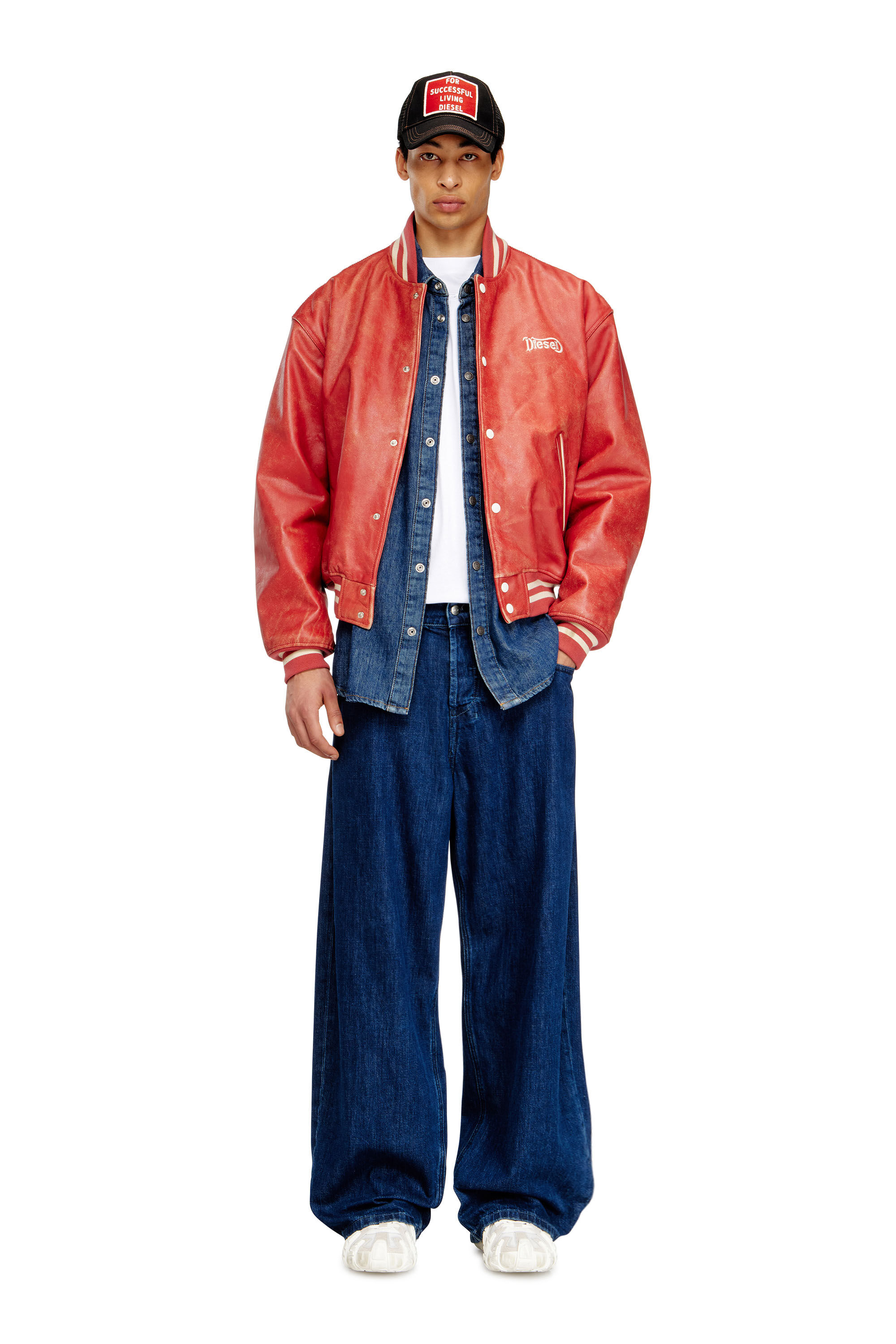 Diesel - C-MESHYFLY-20TH, Gorra de algodón y mesh con logotipo Hombre in Negro - 4