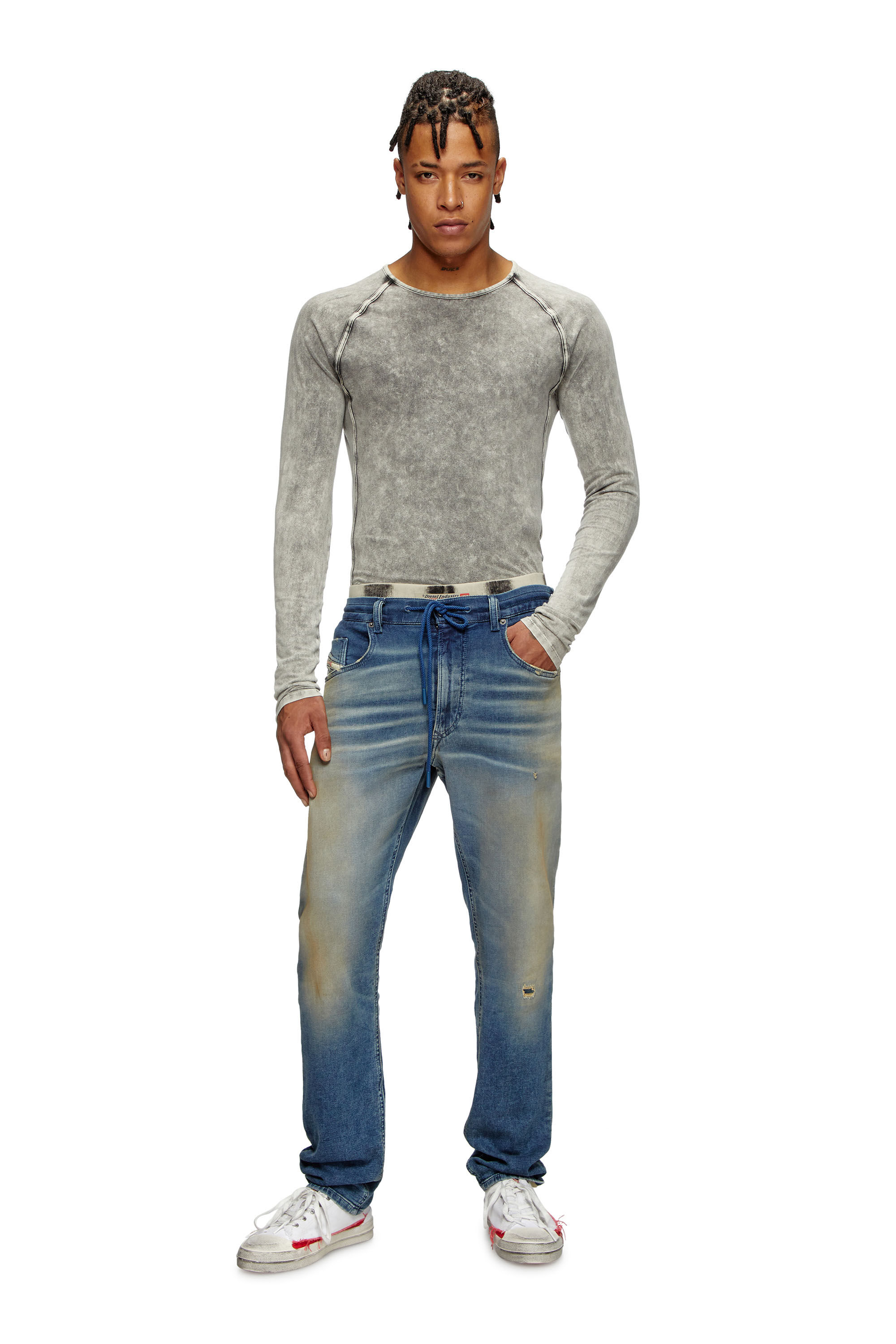 Diesel - Regular 2030 D-Krooley Joggjeans® 068PQ Hombre, Azul medio - 1