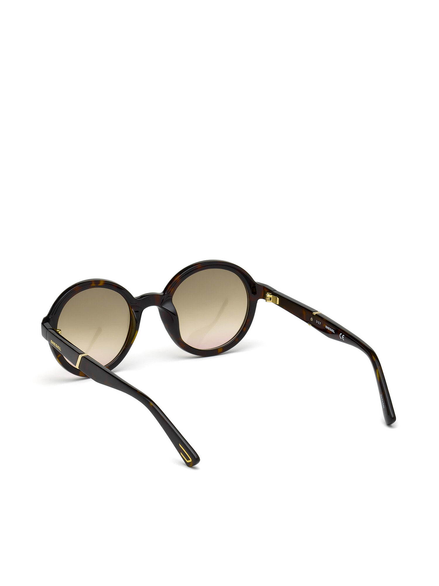 Diesel - DL0264, Gafas de montura redonda con detalle diagonal Unisex in Marrón - 5