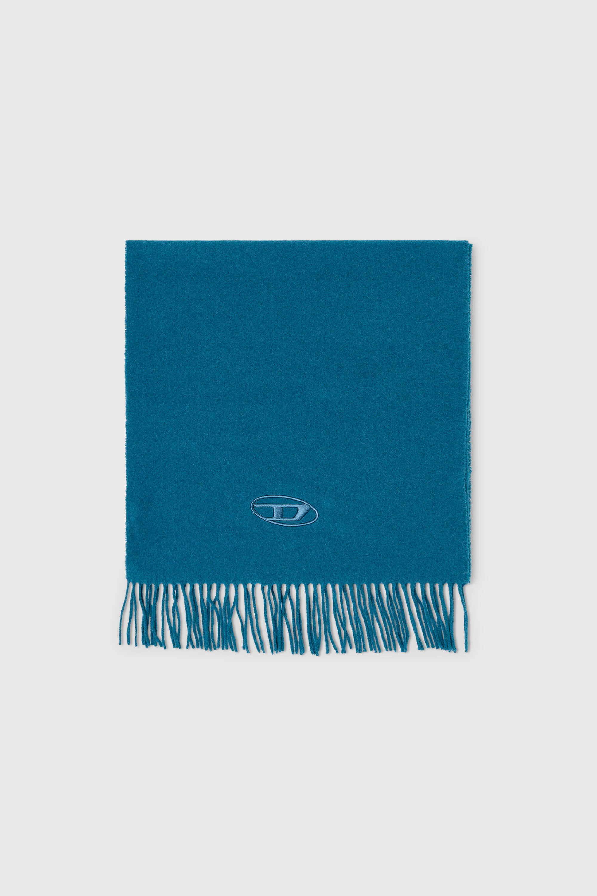 Diesel - S-IMON-D-LONG, Bufanda de mezcla de lana con bordes de flecos Unisex in Azul marino - 1