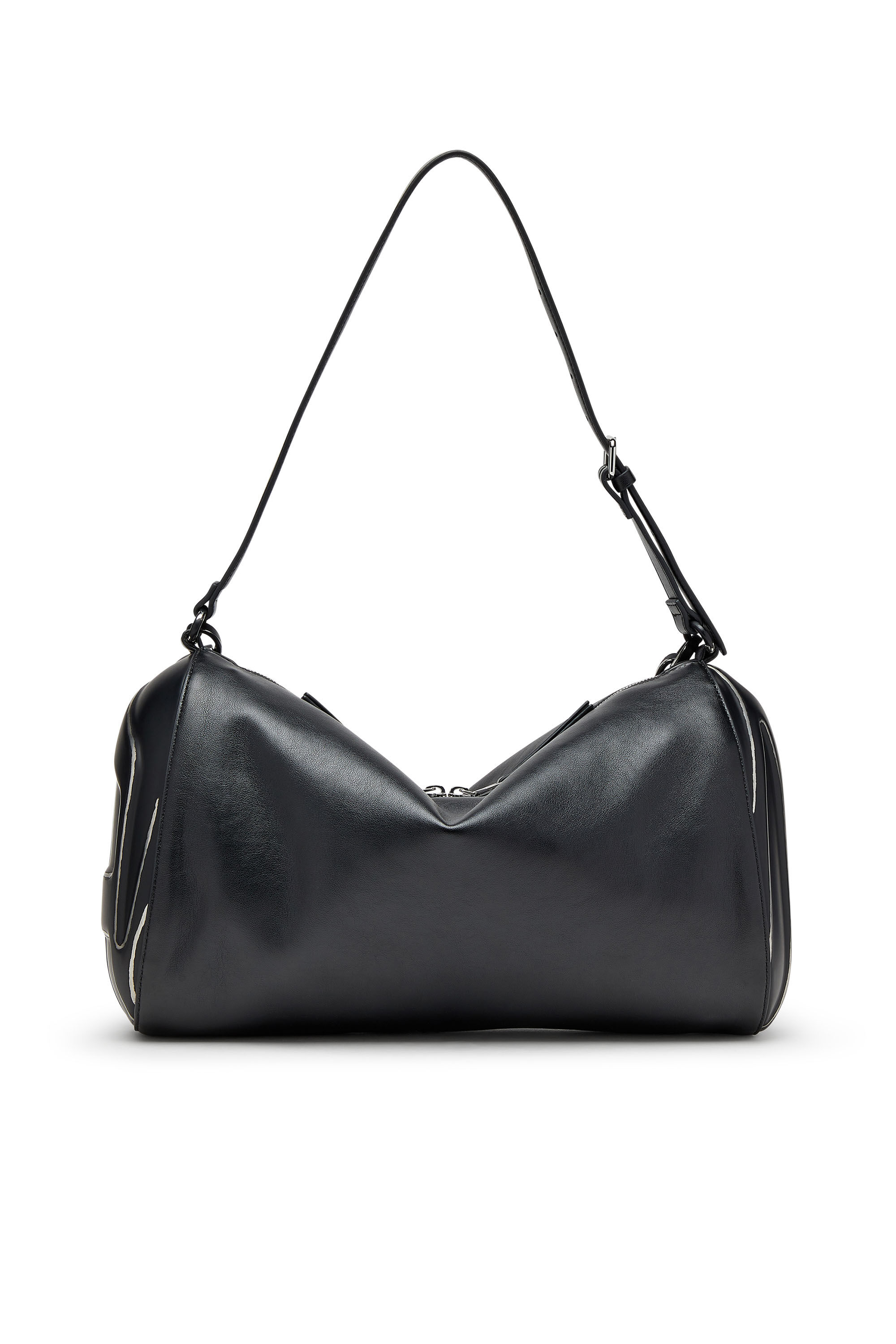 Diesel - LOAD-D SHOULDER BAG X, Bolso de hombro en PU laminado cepillado Unisex in Negro - 3