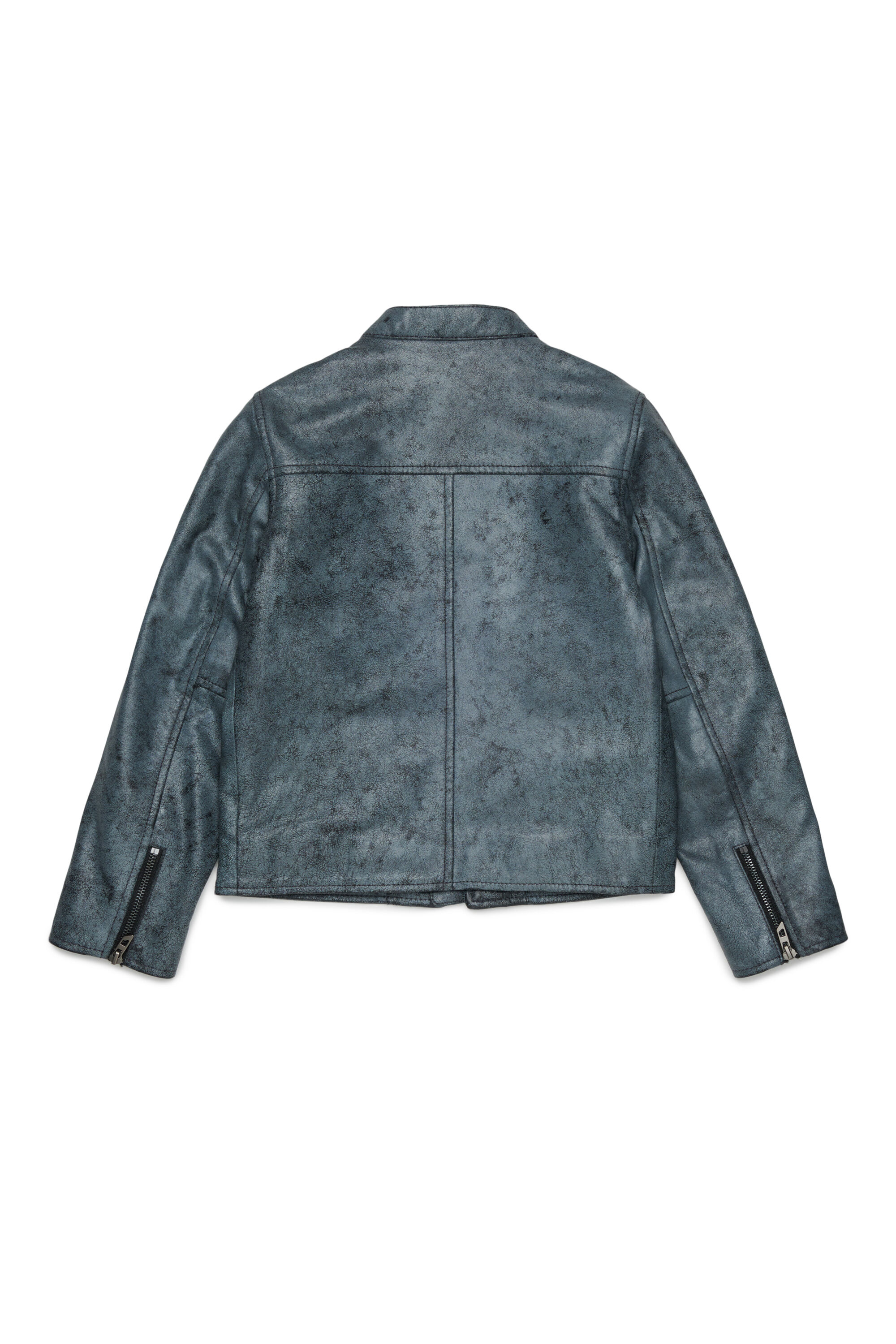 Diesel - JLEVERT, Chaqueta biker de piel con maxi logo Hombre in Negro - 2