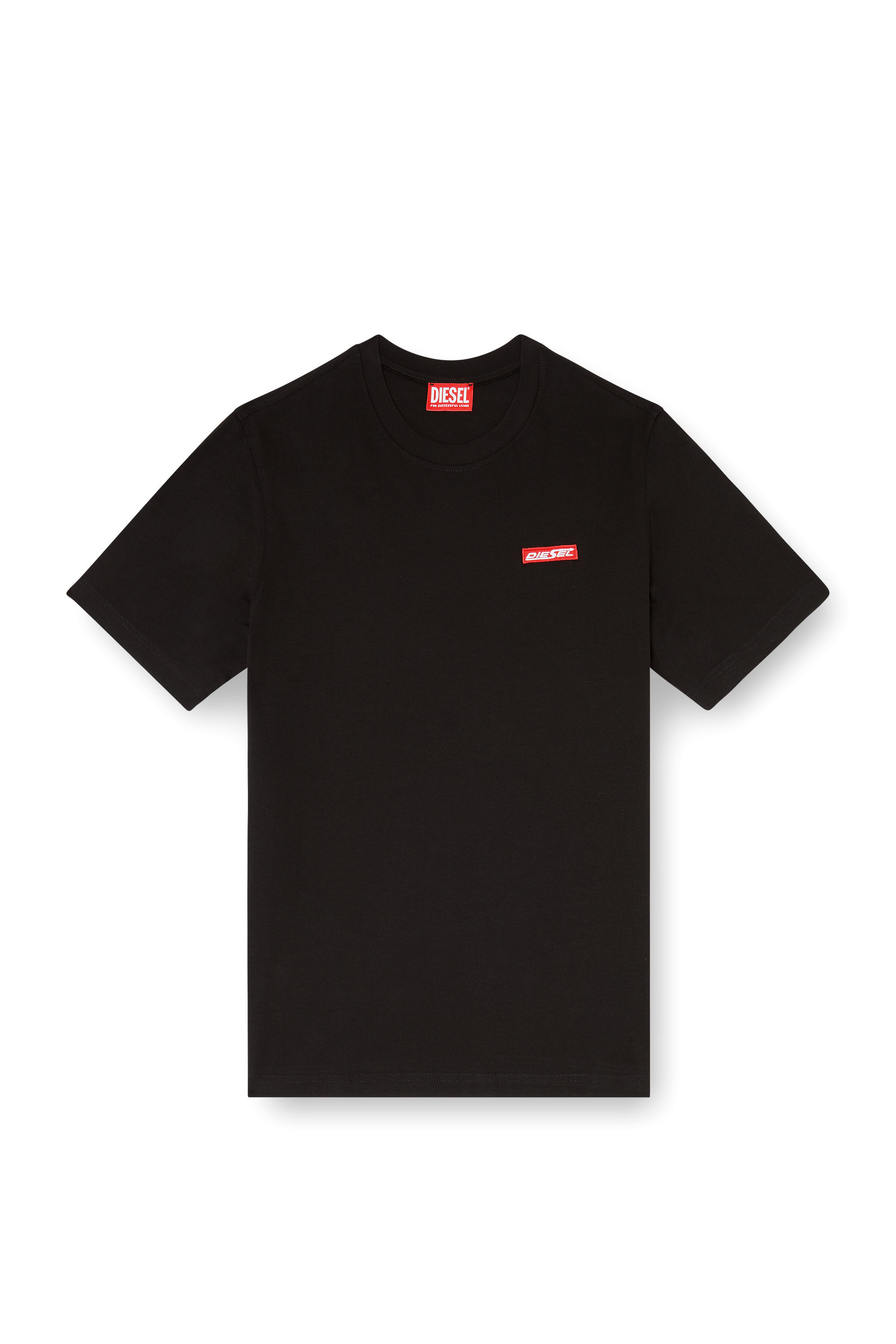 Diesel - T-ADJUST-AA12, Camiseta de algod&oacute;n con parche de logo Hombre in Negro - 2