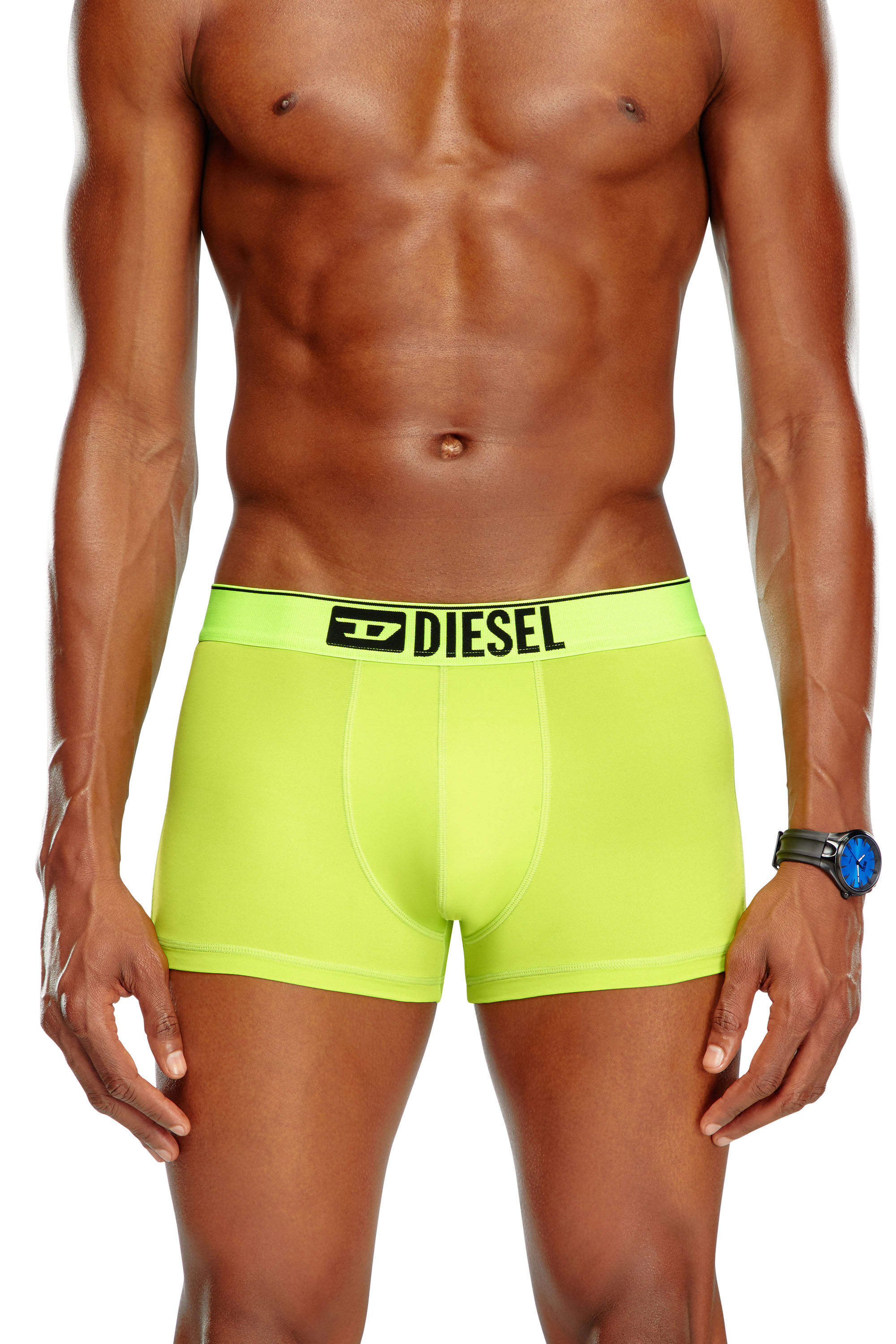 Diesel - UMBX-DAMIEN-CUT, Hombre Bóxers ajustados de microfibra con cintura con el logotipo in Amarillo - Image 3