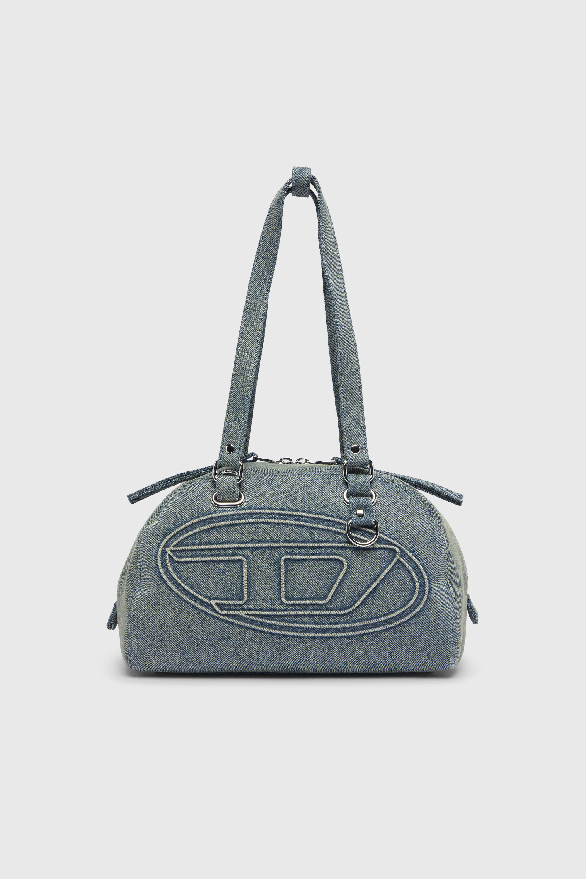Diesel - 1DR DOME SOFT SHOULDER, 1DR Dome-Bolso de hombro de denim con logo Oval D Unisex in Azul marino - 2