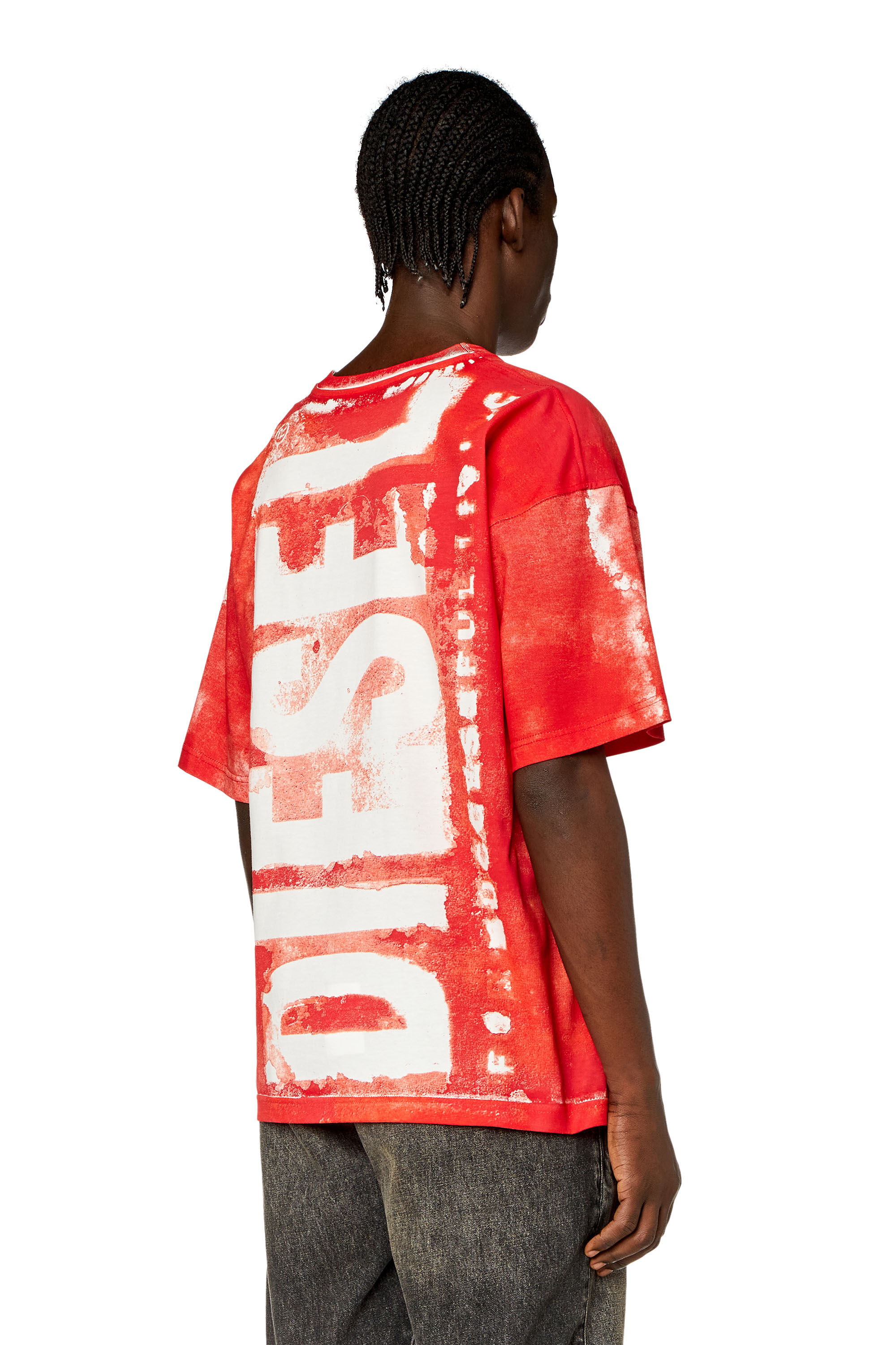 Diesel - T-BOXT-BISC, Camiseta con logotipos desteñidos grandes Hombre in Rojo - 3