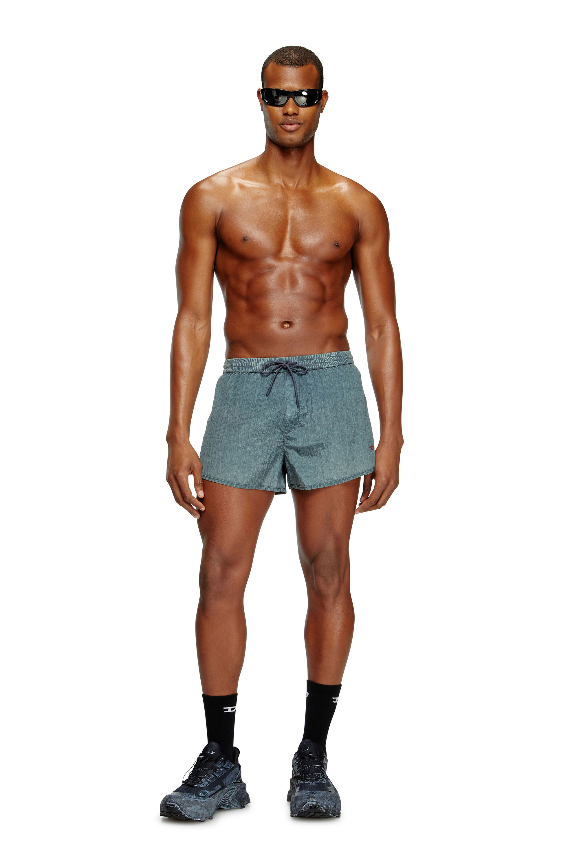 Diesel - OLIVER-30-D-POP, Bañadores cortos en ripstop tratado Hombre in Gris - 2