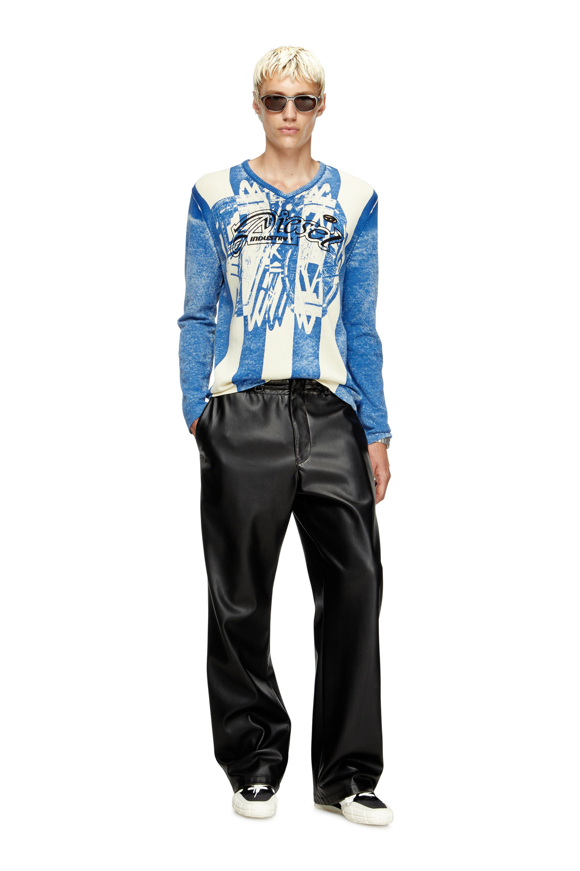 Diesel - K-OLIBA-V, Jersey con estampado interior de rayas Hombre in Multicolor - 1