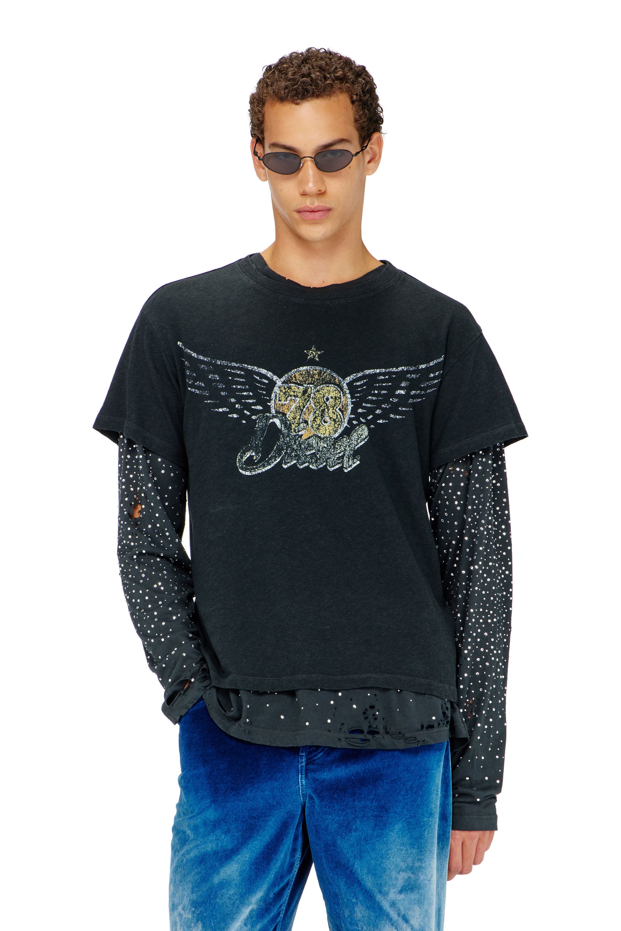 Diesel - T-GERIO-A, Camiseta de algod&oacute;n y c&aacute;&ntilde;amo con gr&aacute;ficos de concierto Hombre in ToBeDefined - 3