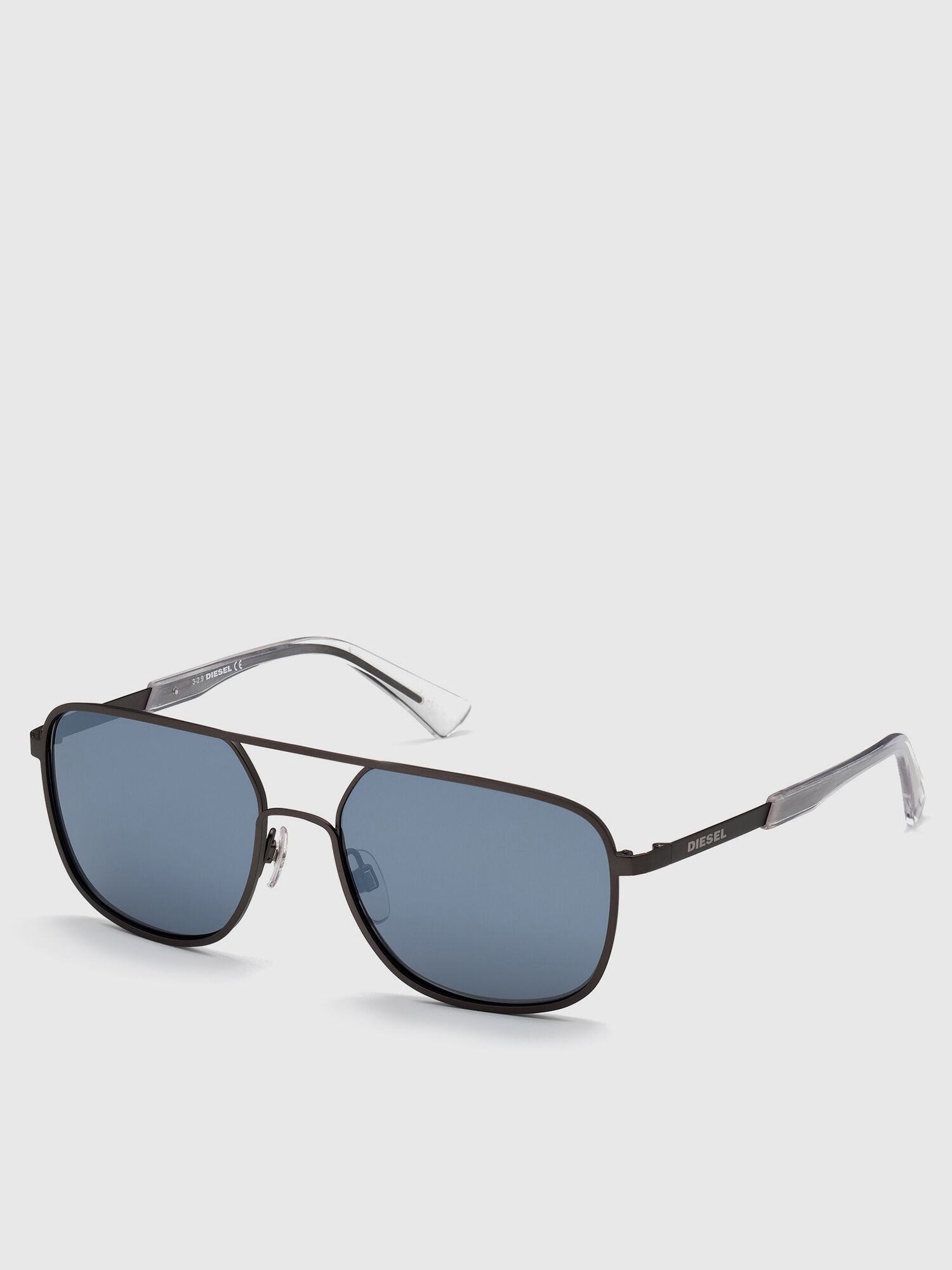 Diesel - DL0325, Gafas metálicas rectangulares con doble puente. Hombre in Negro - 2