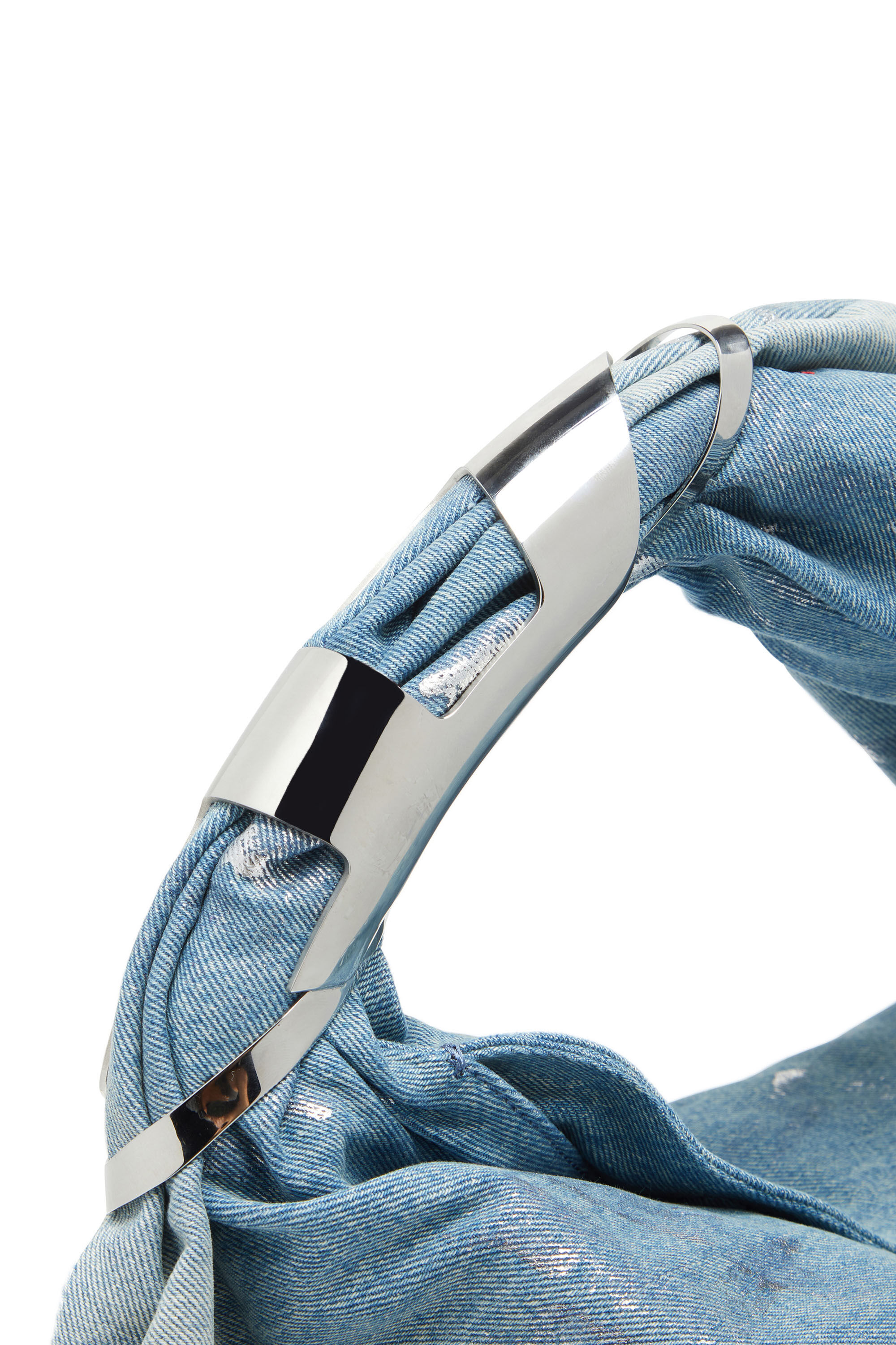 Diesel - GRAB-D HOBO M, Mujer Grab-D M-Bolso de mano de denim solarizado reflectante in Azul marino - Image 2