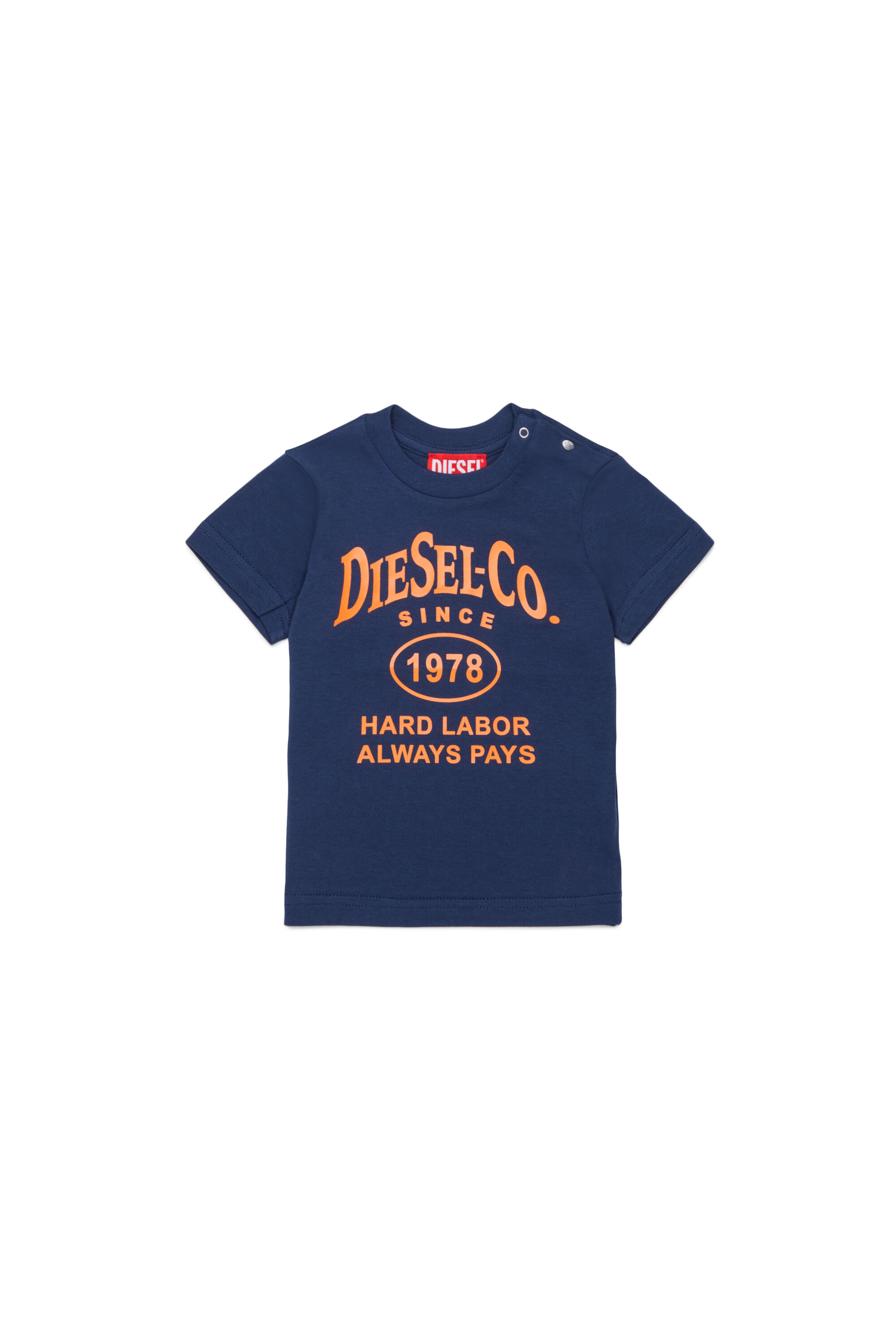 Diesel - TSINB, Camiseta de algod&oacute;n con estampado de eslogan Hombre in Azul marino - 1