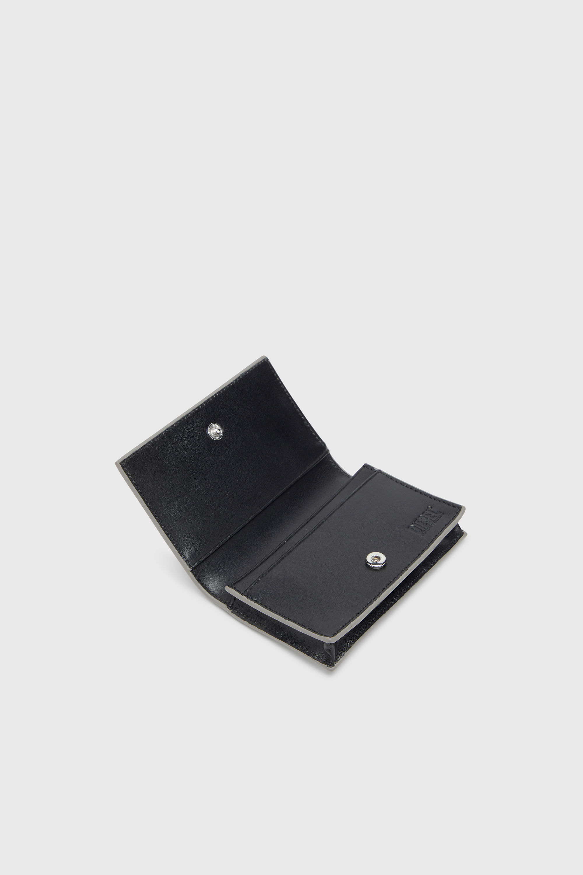 Diesel - 1DR CARD HOLDER IV, Portatarjetas de cuero met&aacute;lico Mujer in Plateado - 3