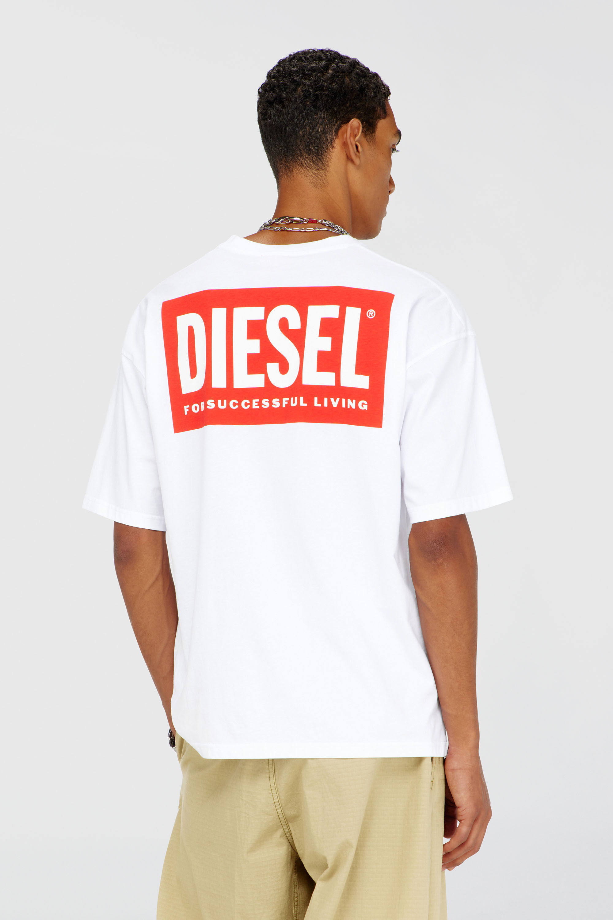 Diesel - T-BOXT-BISK, Camiseta de algod&oacute;n con estampado Diesel Biscotto Hombre in Blanco - 4