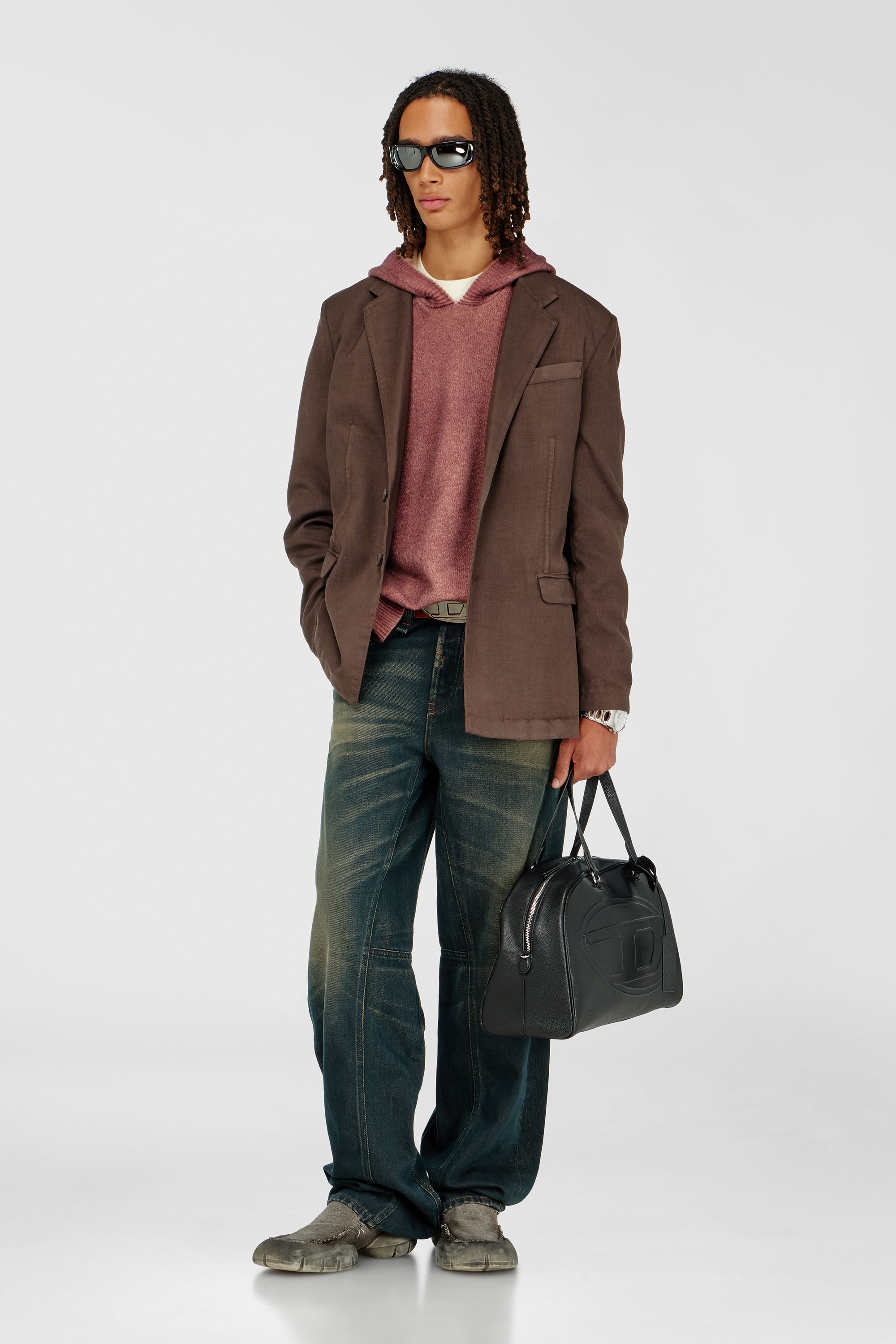 Diesel - J-CREED-AECB, Blazer de lana stretch Hombre in Marr&oacute;n - 1