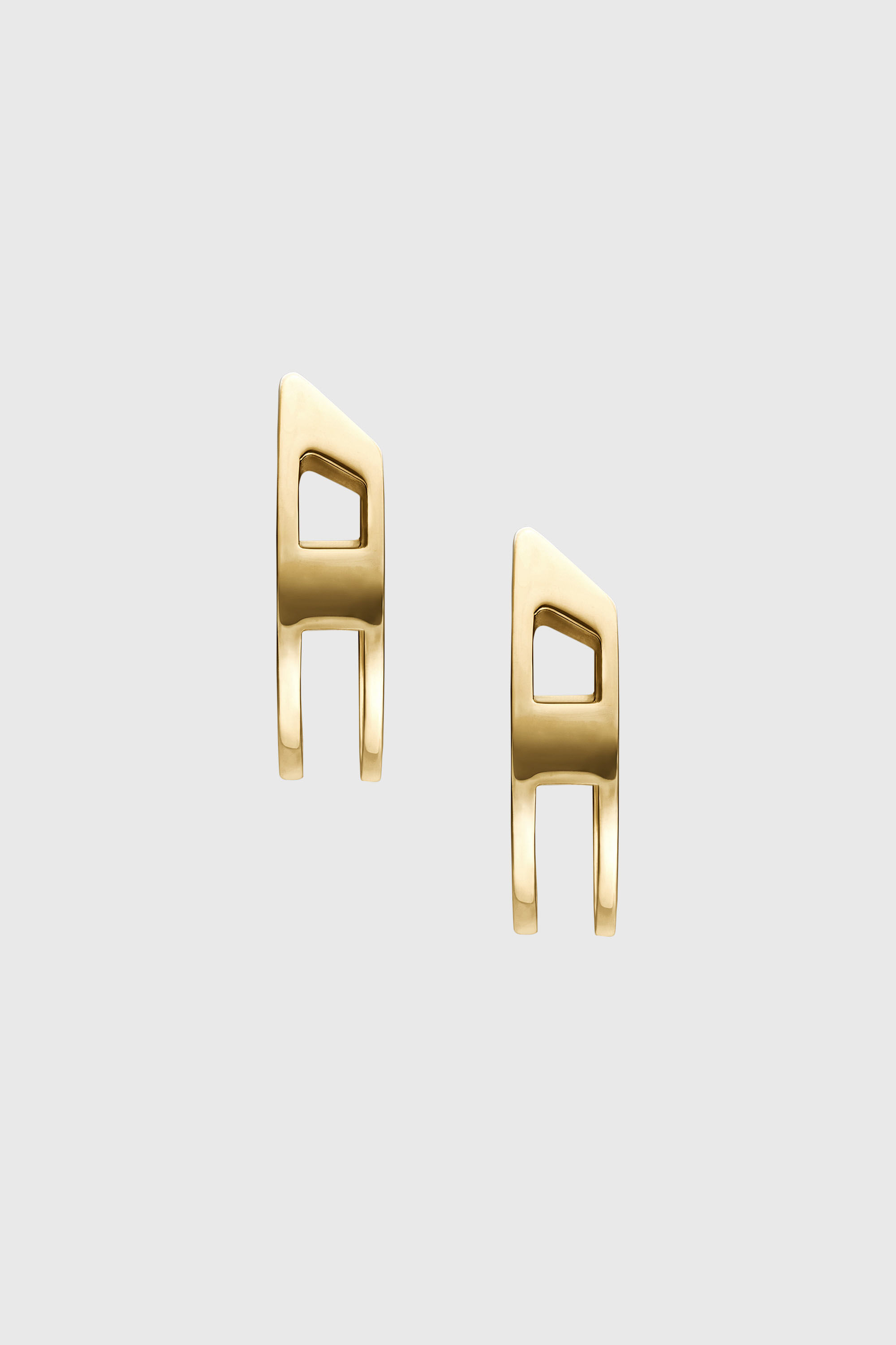 Diesel - DX1671710 JEWELLERY, Pendientes de aro de acero inoxidable con ba&ntilde;o dorado Unisex in Dorado - 2