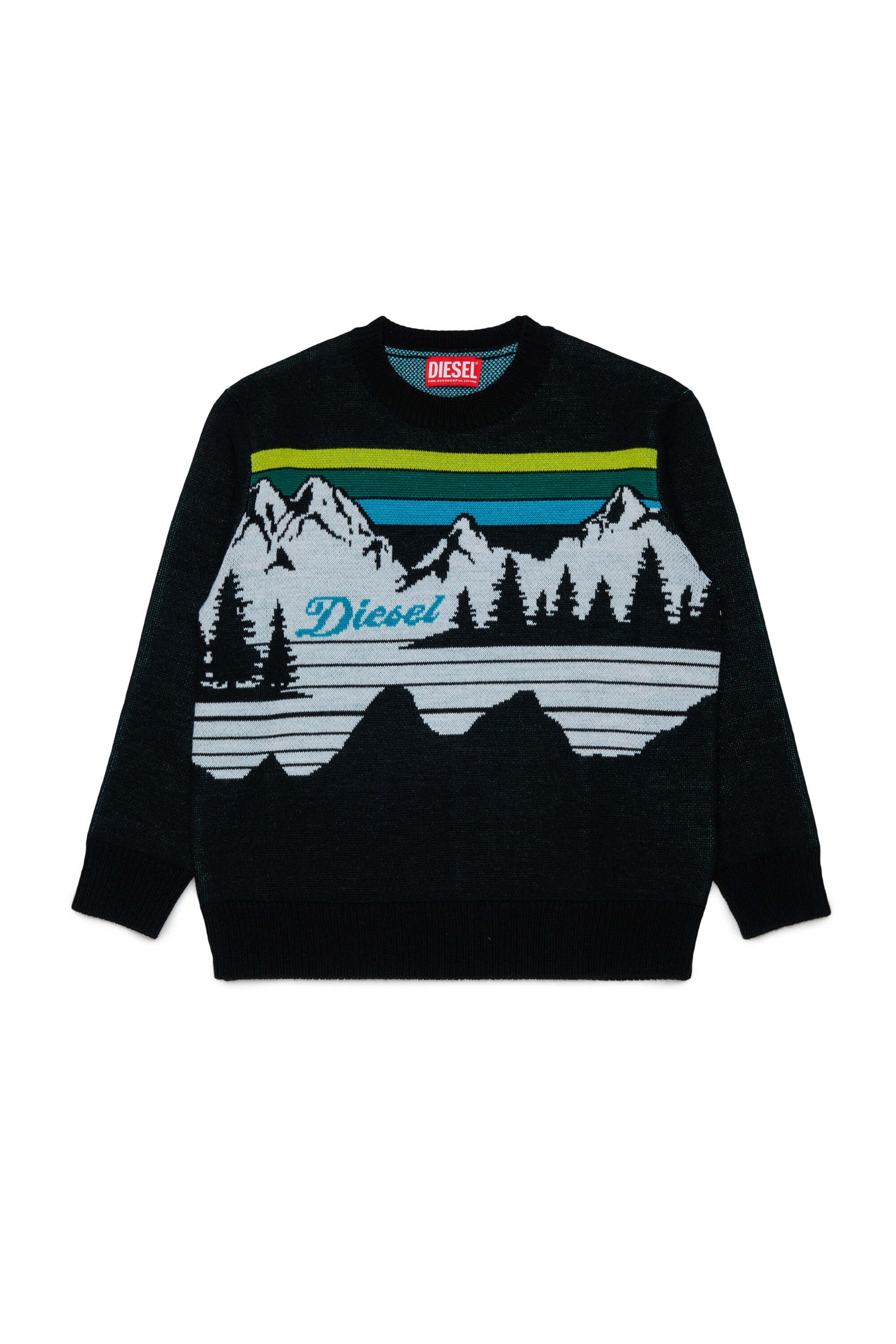 Diesel - KHILES OVER, Jersey de mezcla de lana con motivo de monta&ntilde;a Unisex in Negro - 1