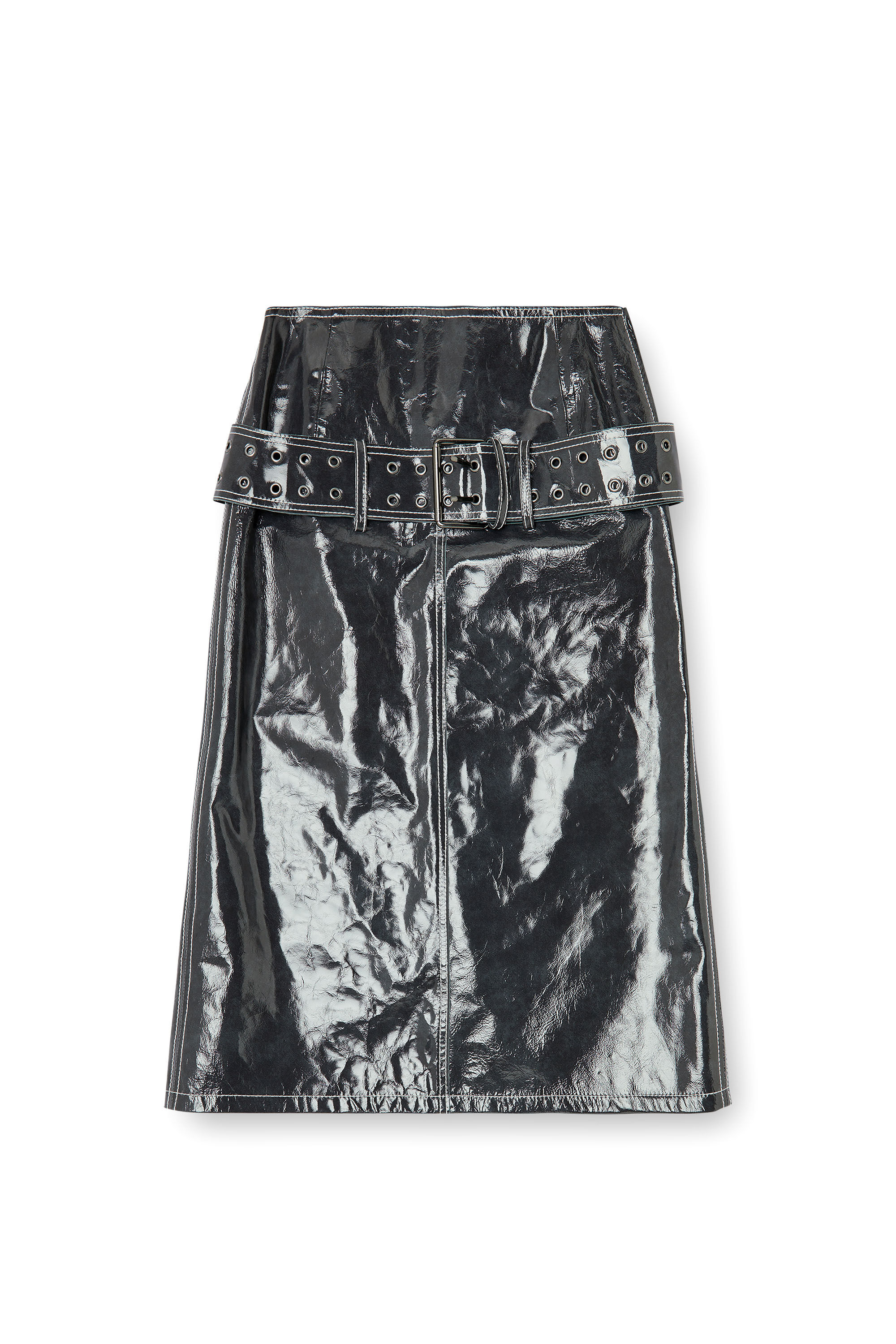Diesel - L-ASCAR, Falda midi de charol con cintur&oacute;n Mujer in ToBeDefined - 2