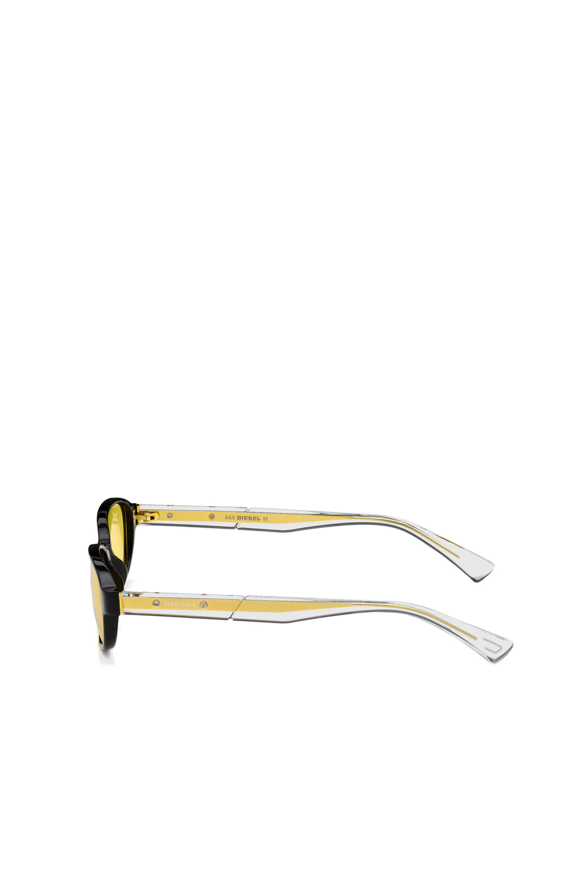 Diesel - DL0326, Montura fina rectangular en acetato. Unisex in Amarillo - 4
