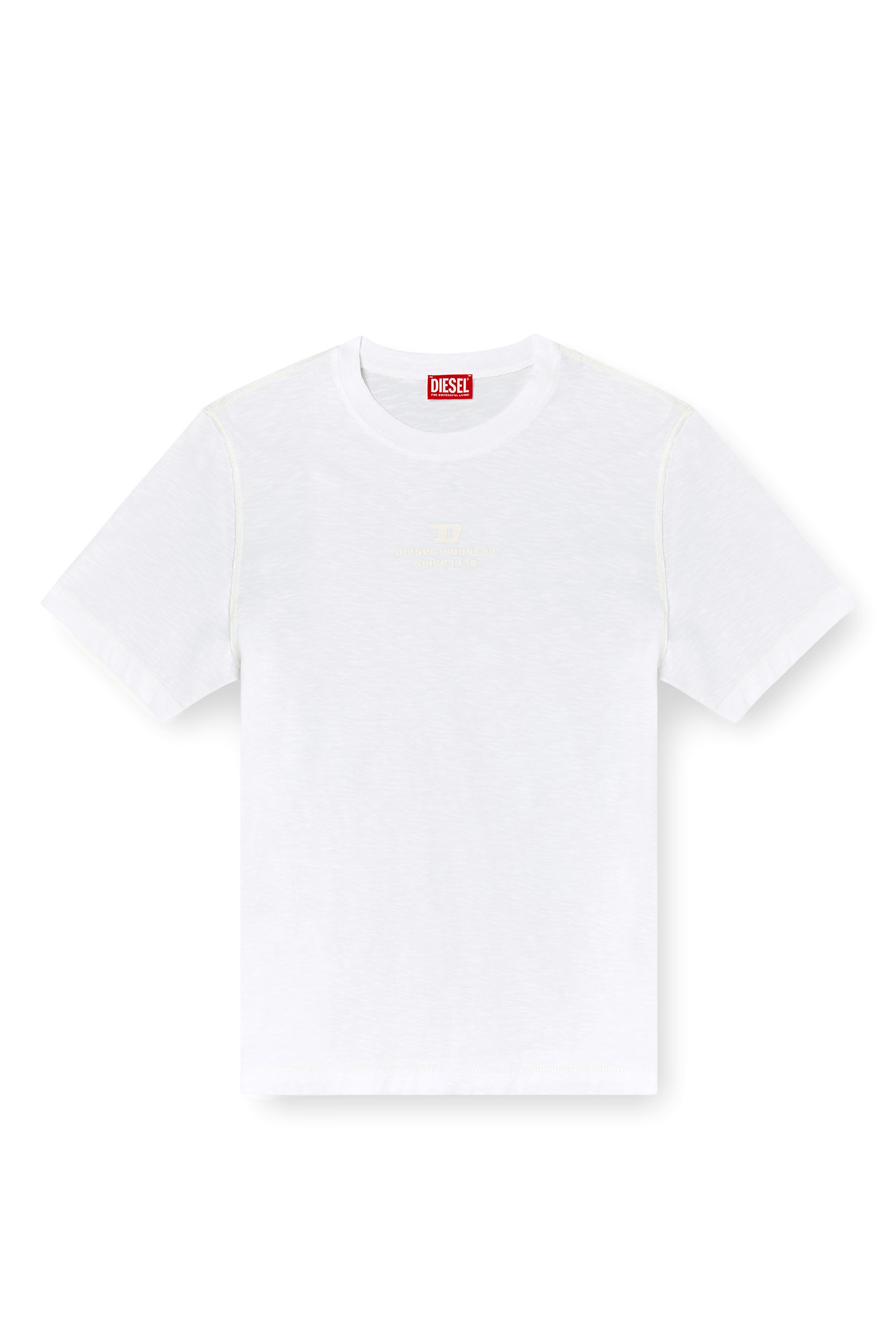 Diesel - T-ADJUST-R10, Camiseta slub con estampado del logotipo a tono Hombre in Blanco - 2