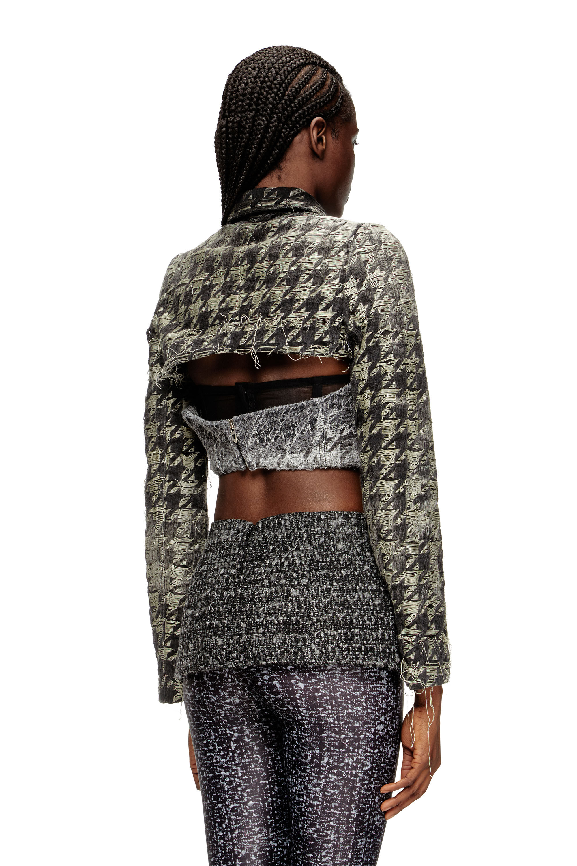 Diesel - DE-ANSIS-FSH2, Bolero en denim con tejido de pata de gallo Mujer in Multicolor - 4