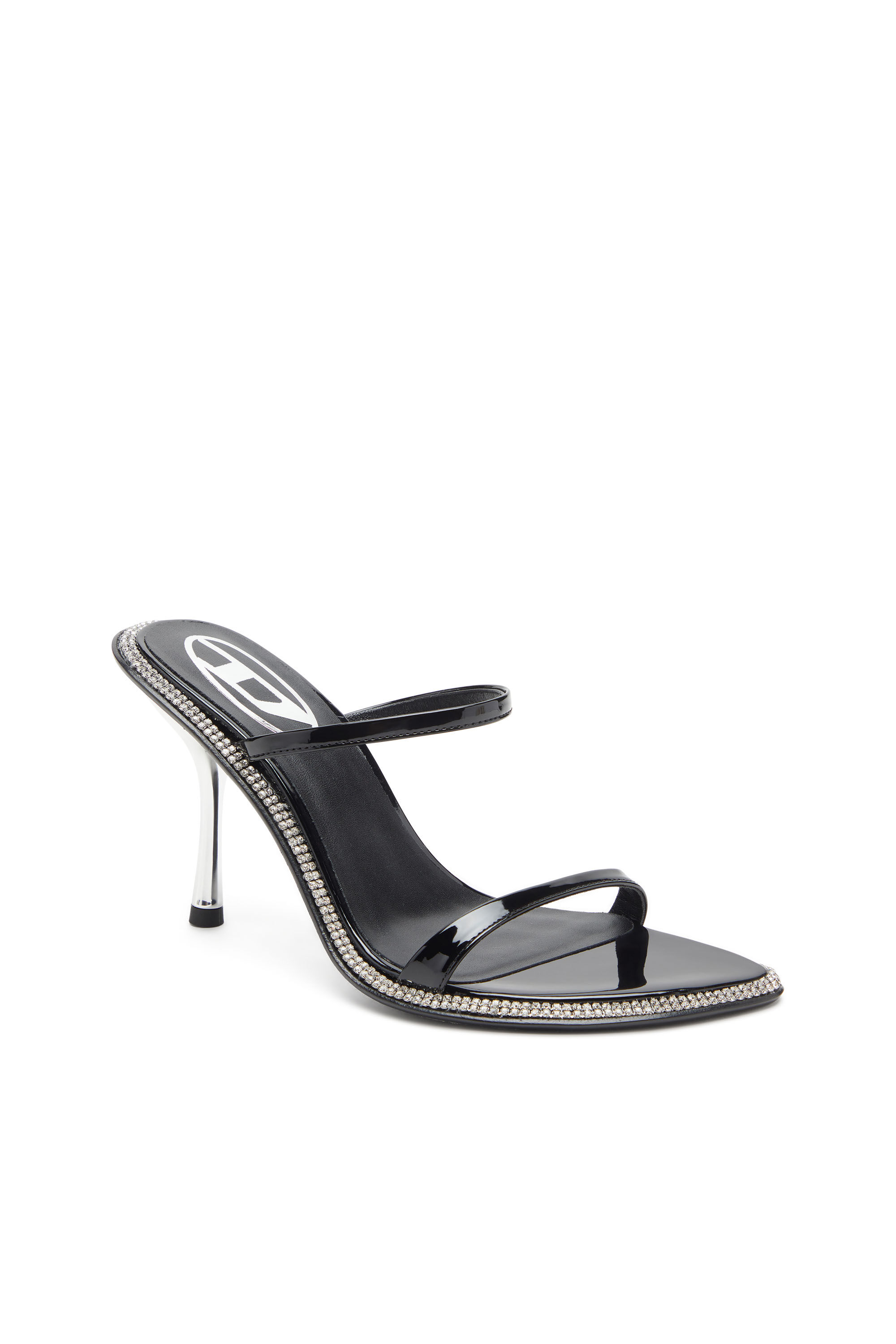 Diesel - D-HAVANNA SDL, Woman's D-Havanna-Strappy patent mules with crystals in Black - 6