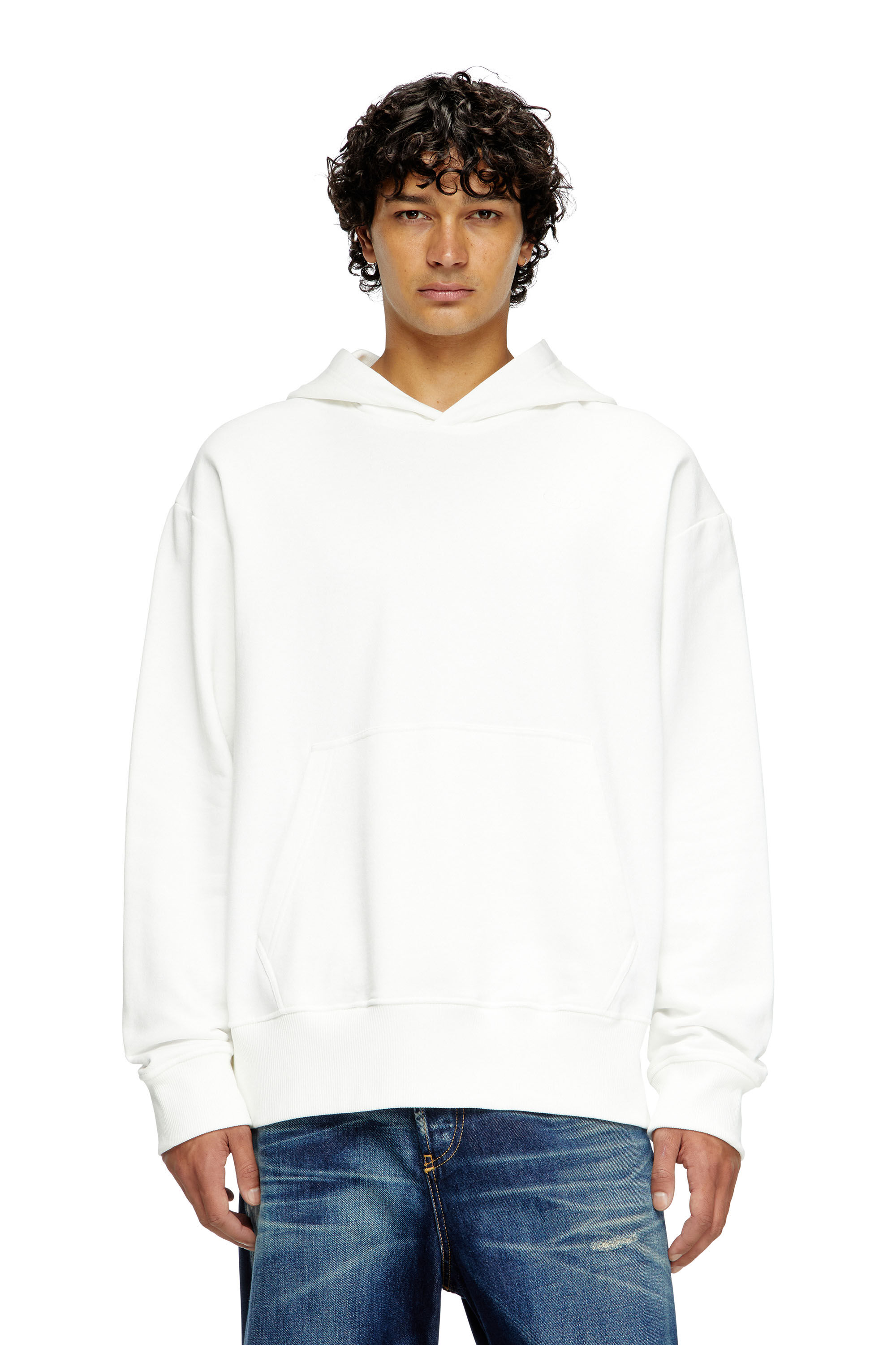 Diesel - S-MACS-HOOD-MEGOVAL-D, Sudadera con capucha con bordado del logotipo Hombre in Blanco - 3
