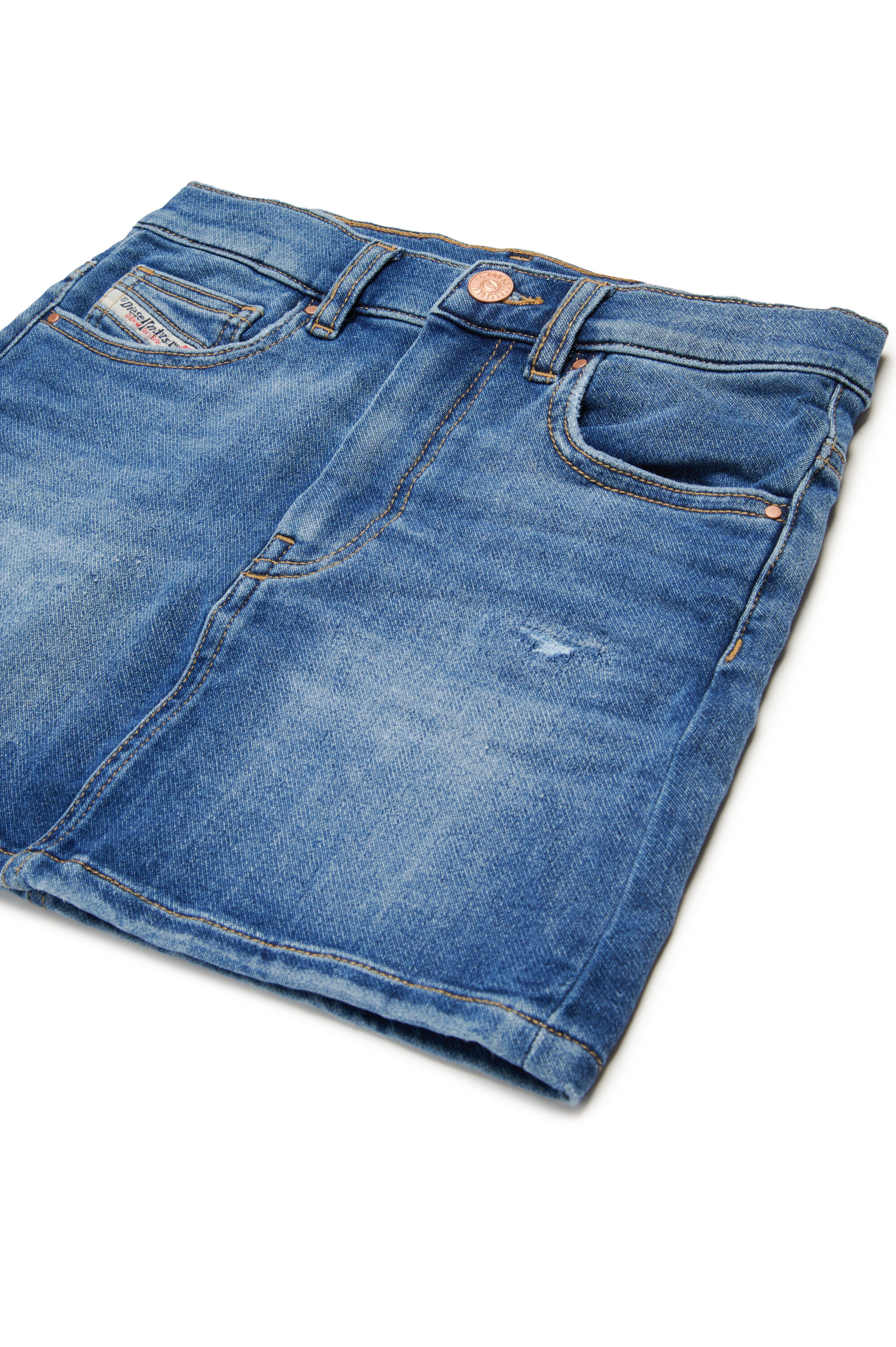 Diesel - GIANNA JJJ, Falda corta de JoggJeans denim Mujer in Azul marino - 3
