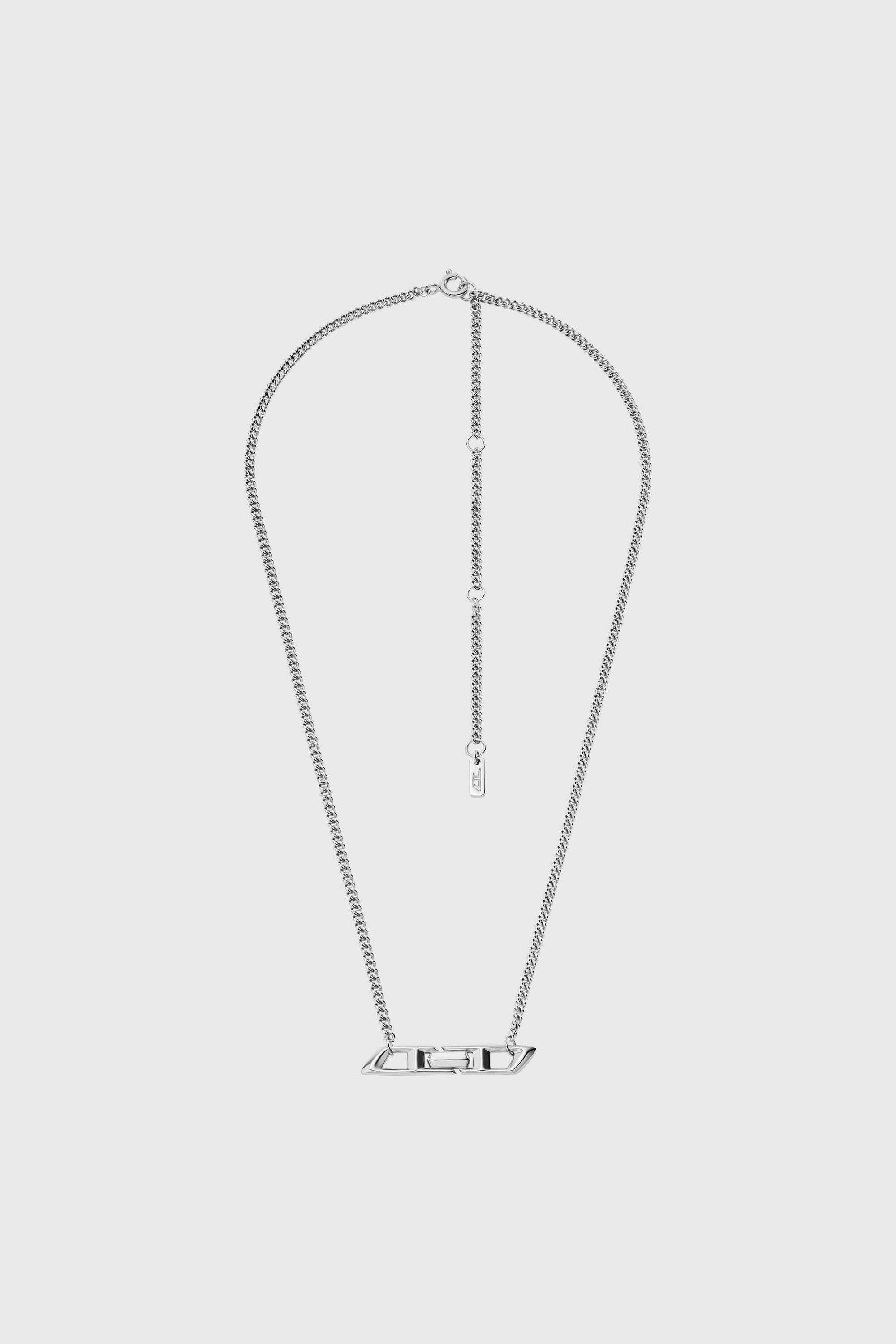 Diesel - DL1351040 STERLING SILVER JEWEL, Collar con el logotipo D de plata esterlina Unisex in Plateado - 1