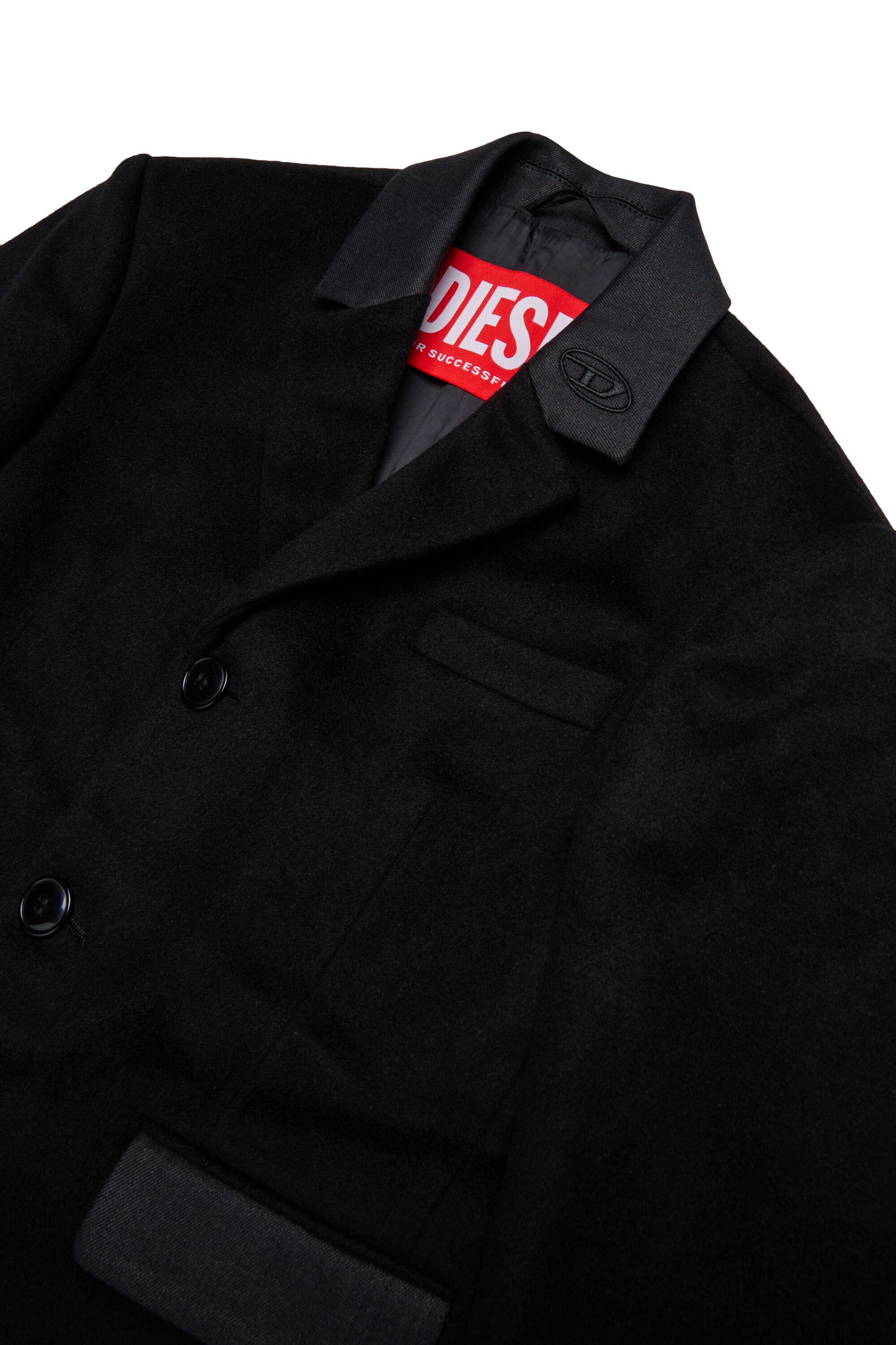 Diesel - JDERRIS, Chaqueta de lana con detalles en contraste Hombre in Negro - 3