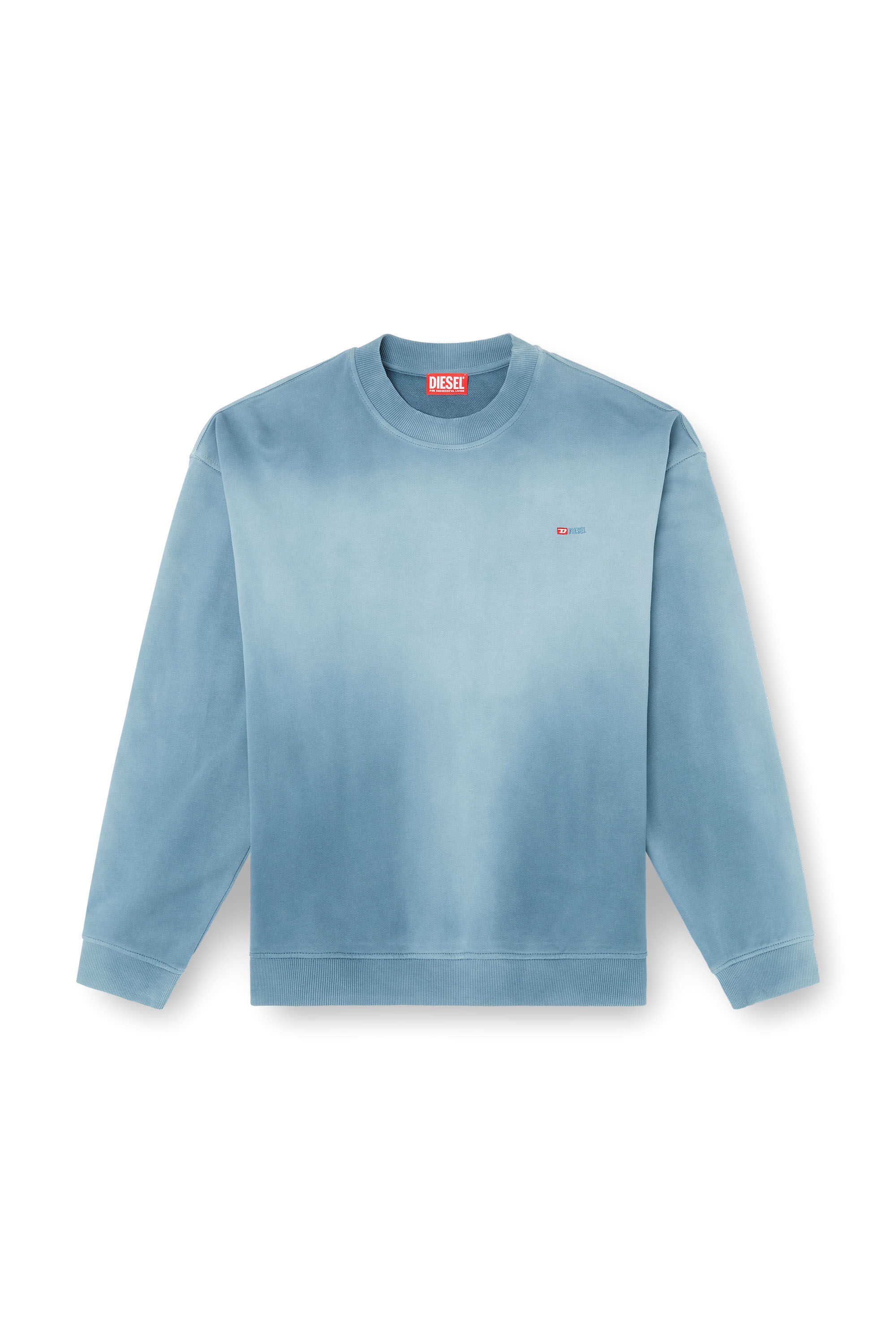 Diesel - S-BOXT-R4, Sudadera desteñida con micro-bordado de logotipo Hombre in Azul marino - 2