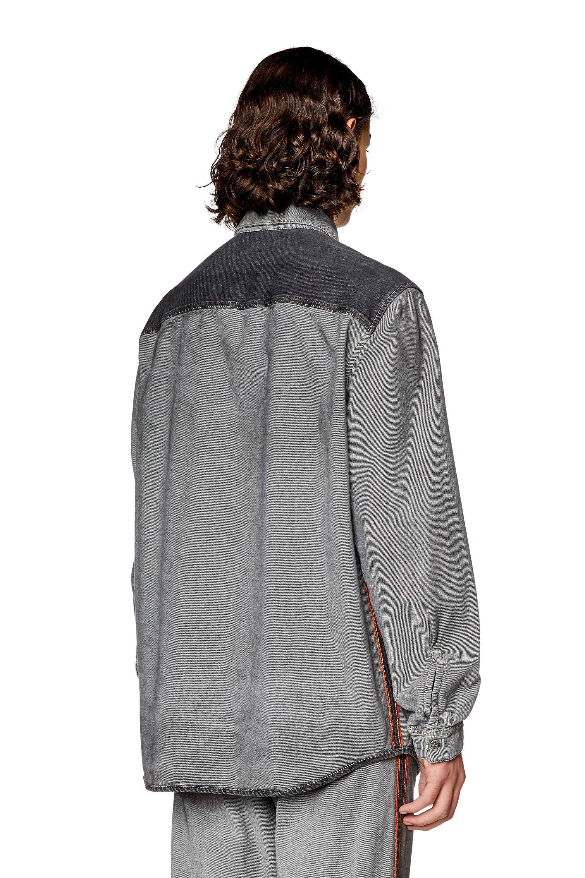 Diesel - D-SIMPLY-SP1-S, Camisa en denim de dos tonos Hombre in Gris - 4