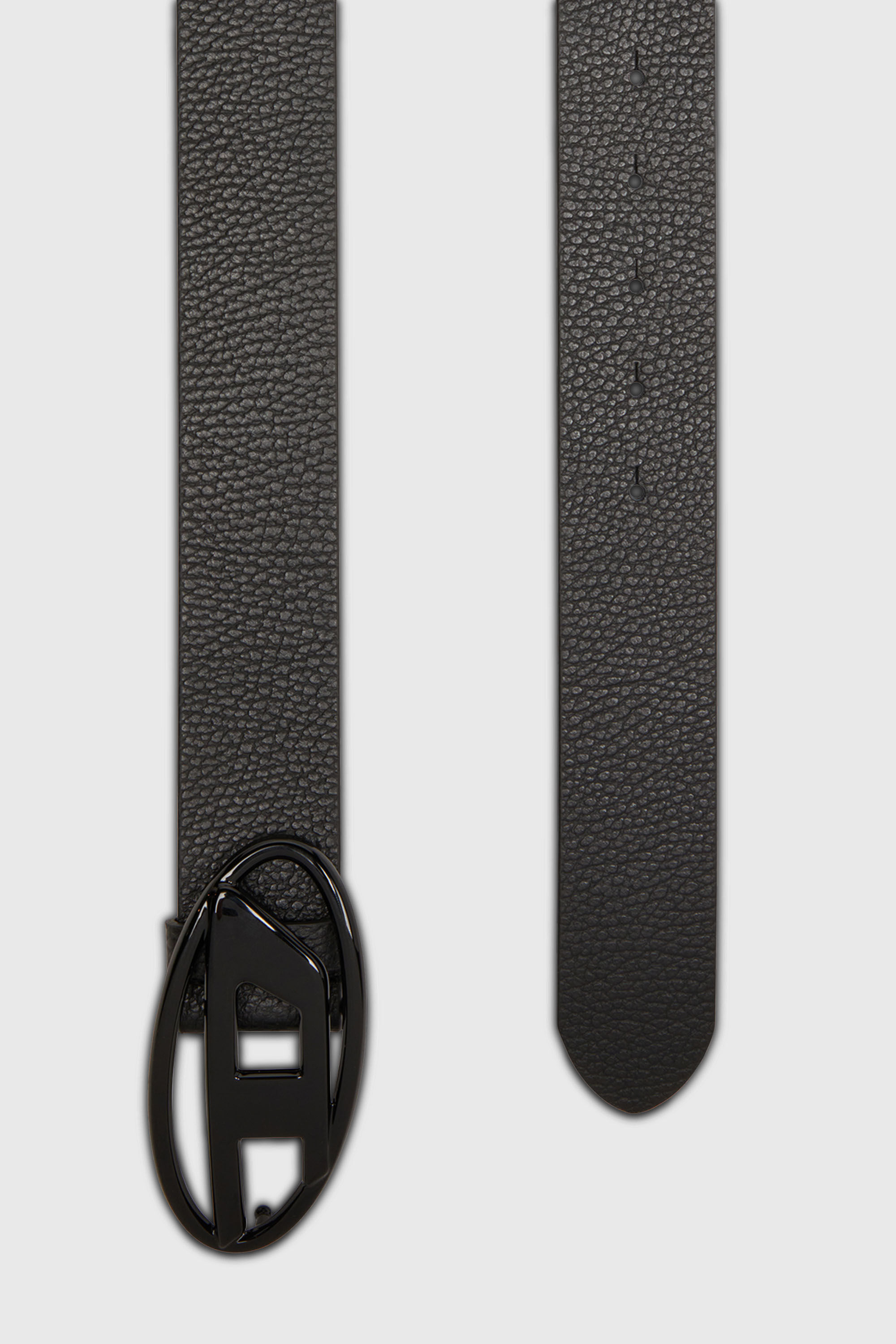 Diesel - B-1DR, Cintur&oacute;n 4 cm de cuero con hebilla mate Oval D Unisex in Negro - 2