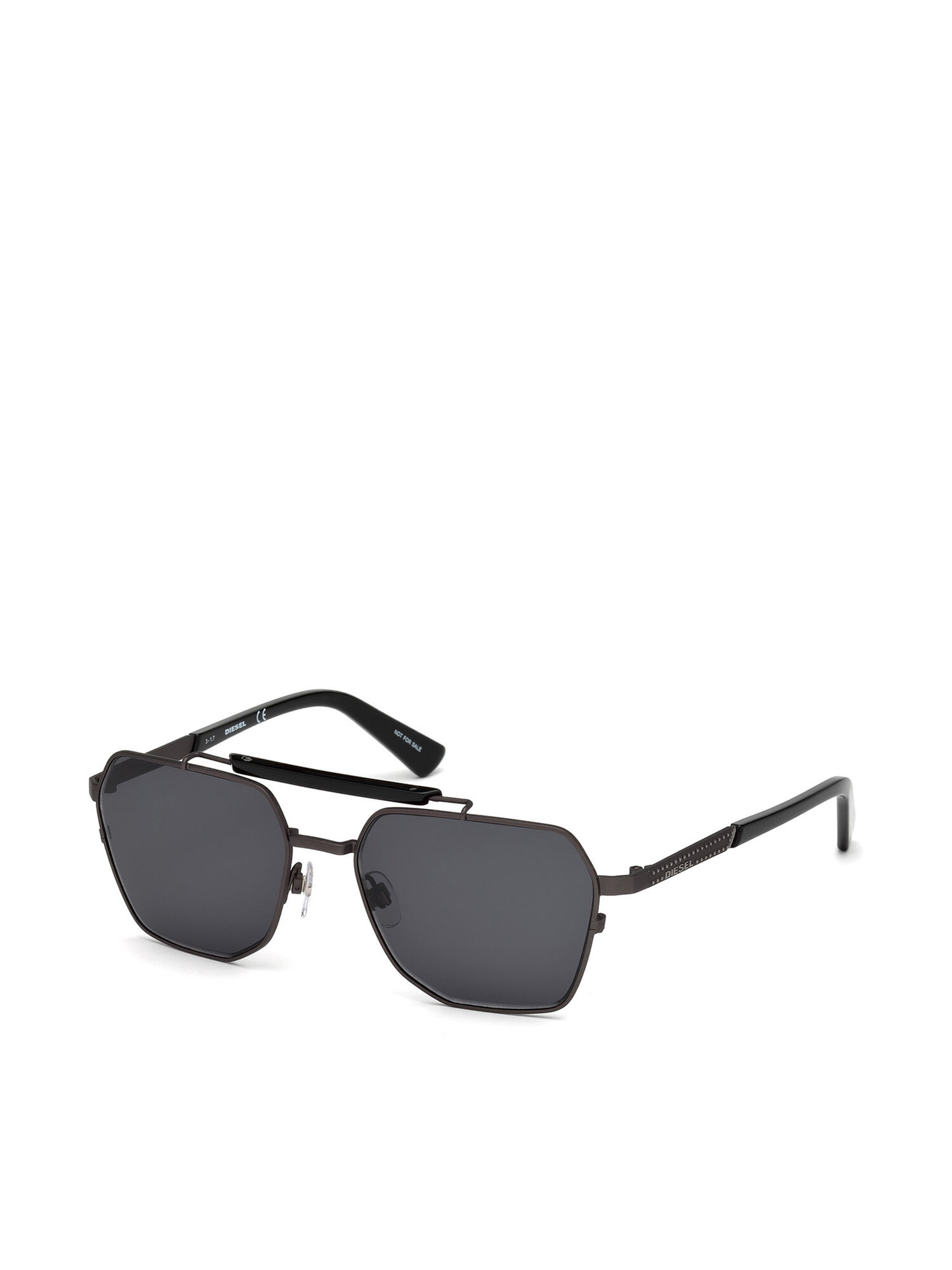 Diesel - DL0256, Gafas de montura hexagonal Hombre in Negro - 2