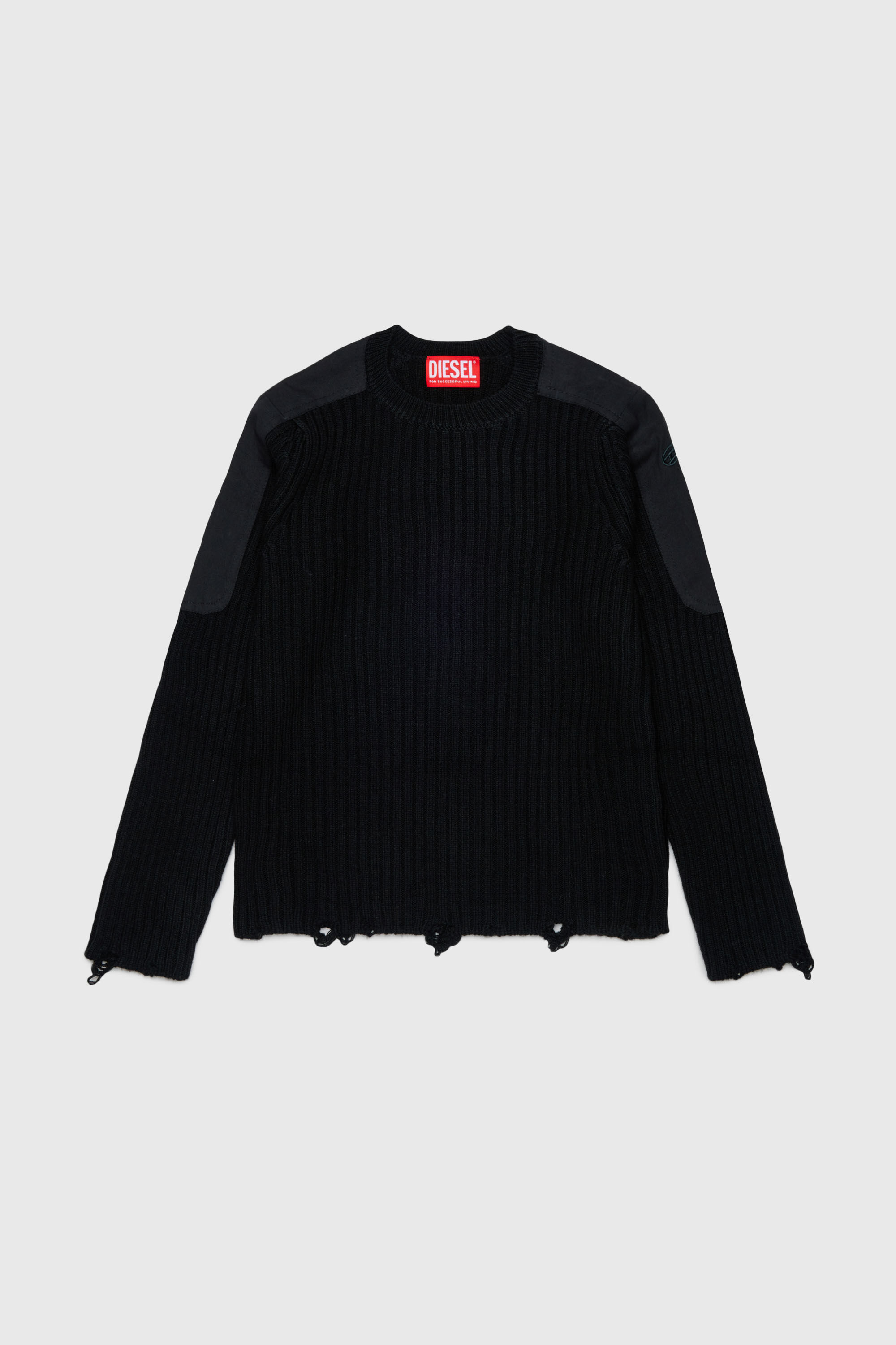 Diesel - KAMAR, Jersey deshilachado de mezcla de lana Hombre in Negro - 1