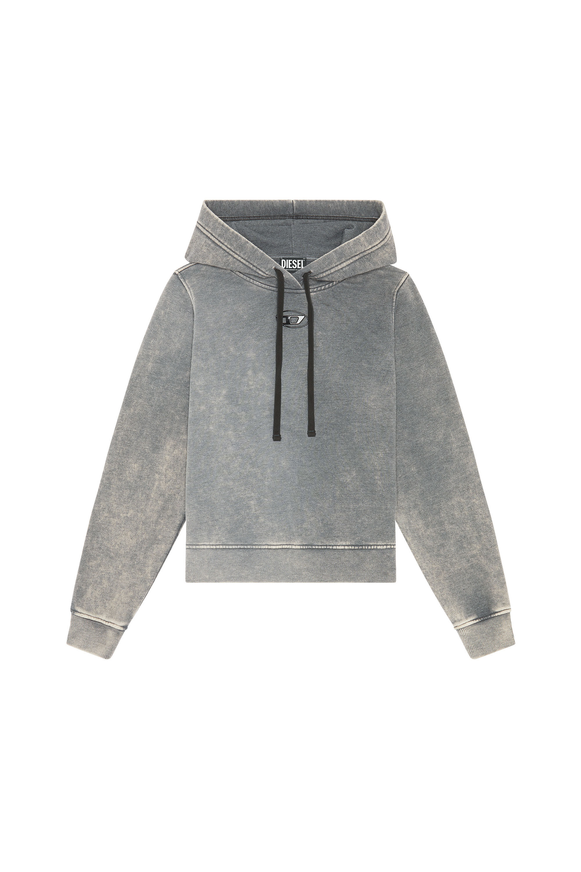 Diesel - F-REGGY-HOOD-G2, Sudadera con capucha con logotipo moldeado por inyección Mujer in Gris - 2