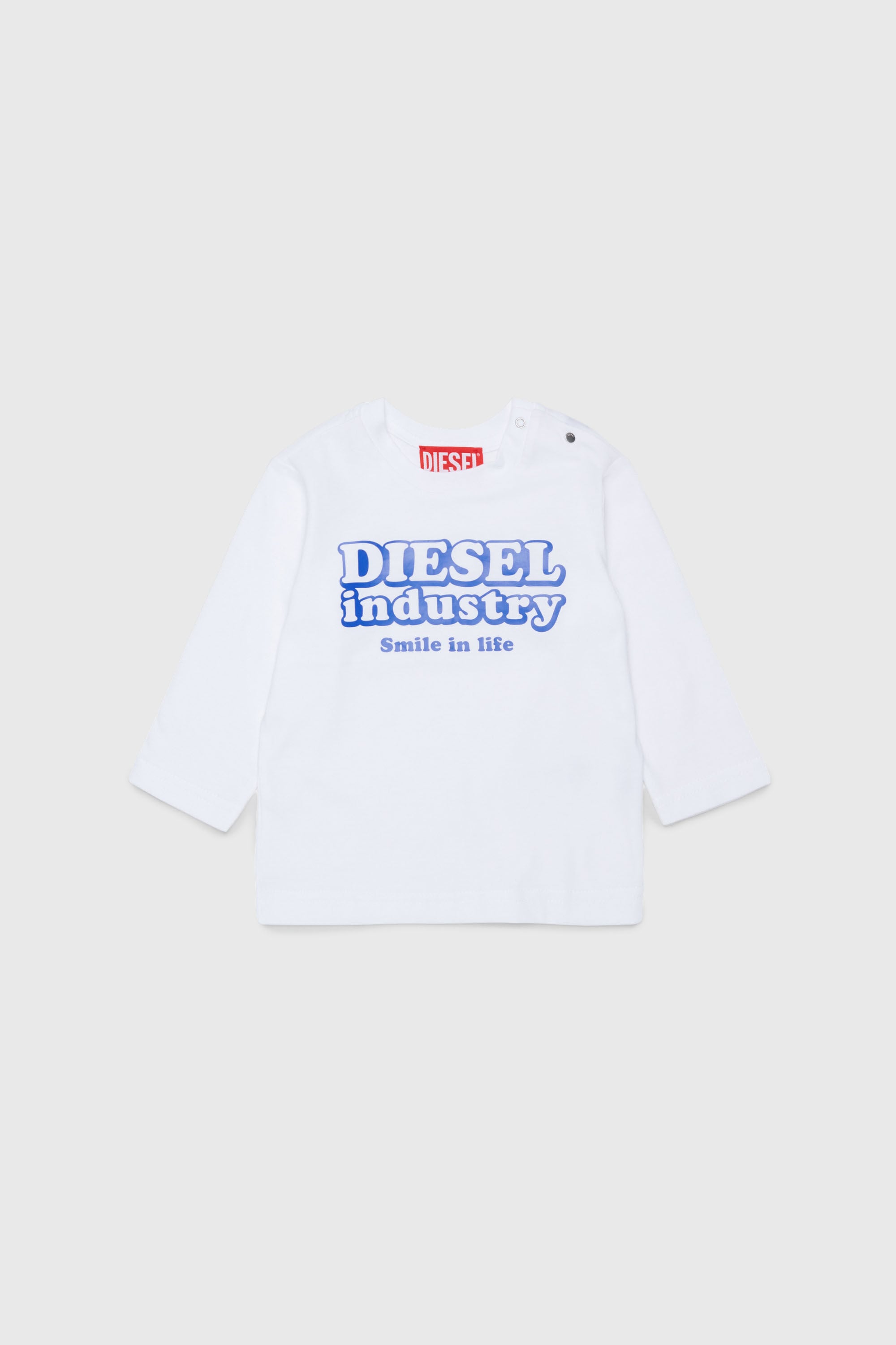 Diesel - TLODIMB, Camiseta de manga larga con estampado Diesel Industry Hombre in Blanco - 1