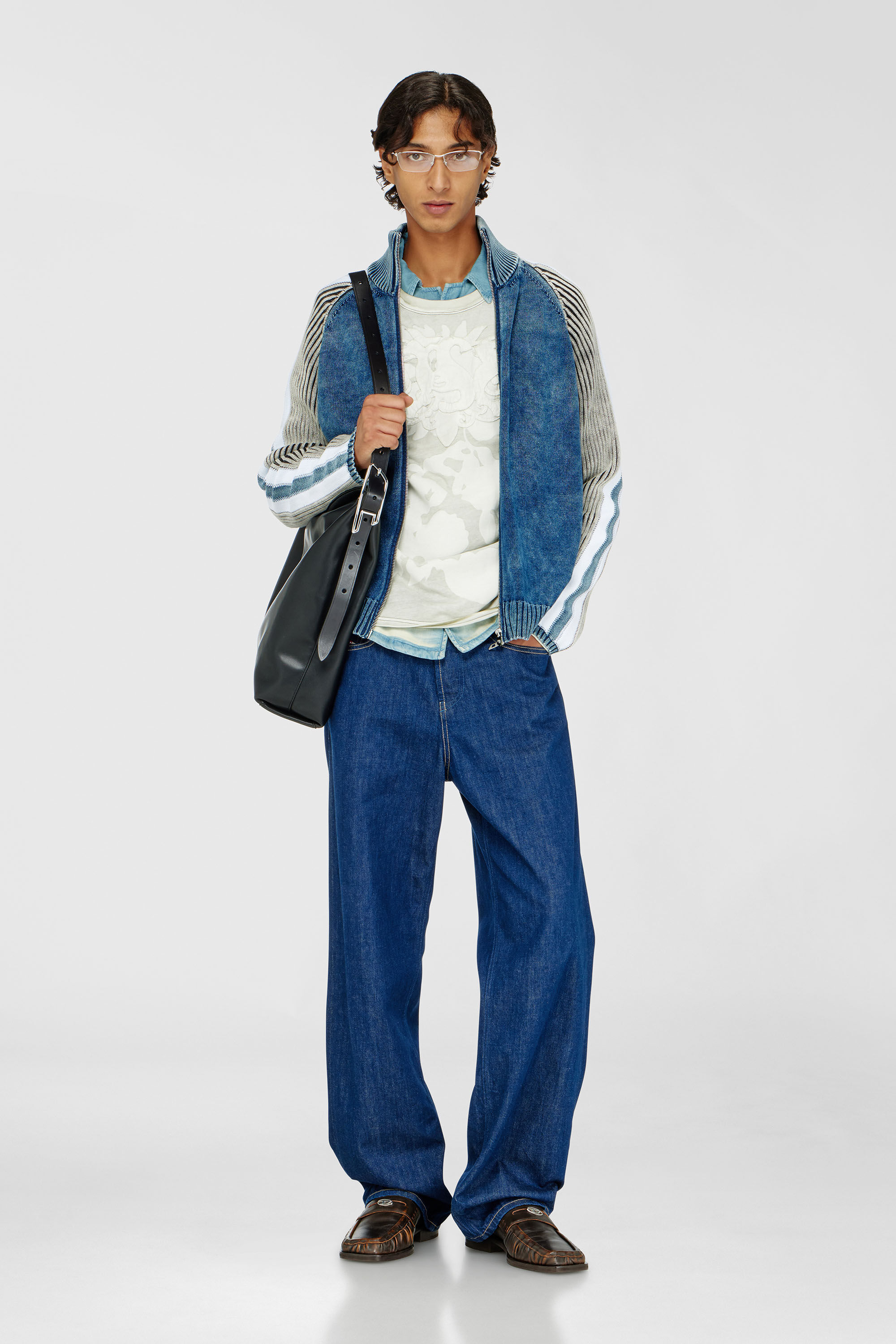 Diesel - K-HERONIMO, C&aacute;rdigan con cremallera y bandas deportivas Hombre in Multicolor - 1
