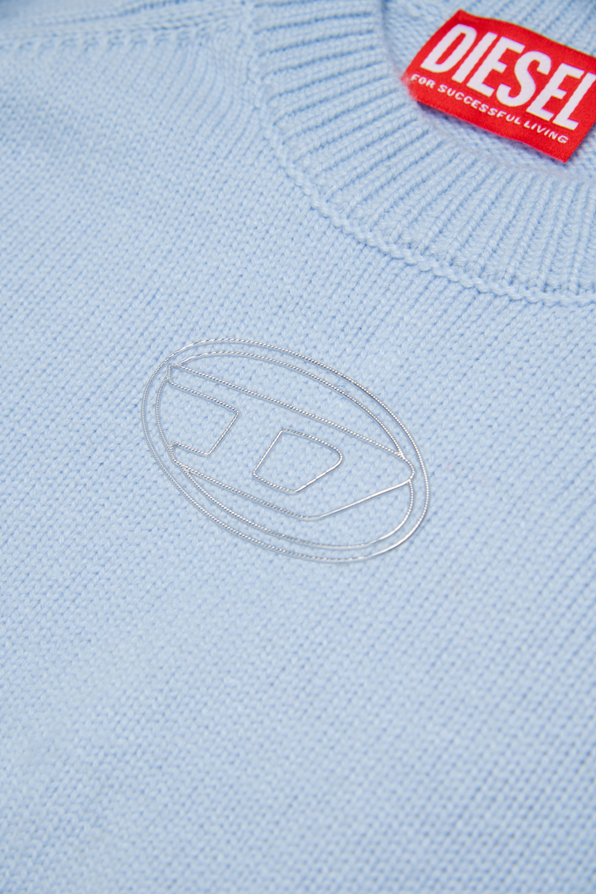 Diesel - KIMLIN, Cashmere-enriched jumper con logo Oval D Mujer in Azul marino - 4