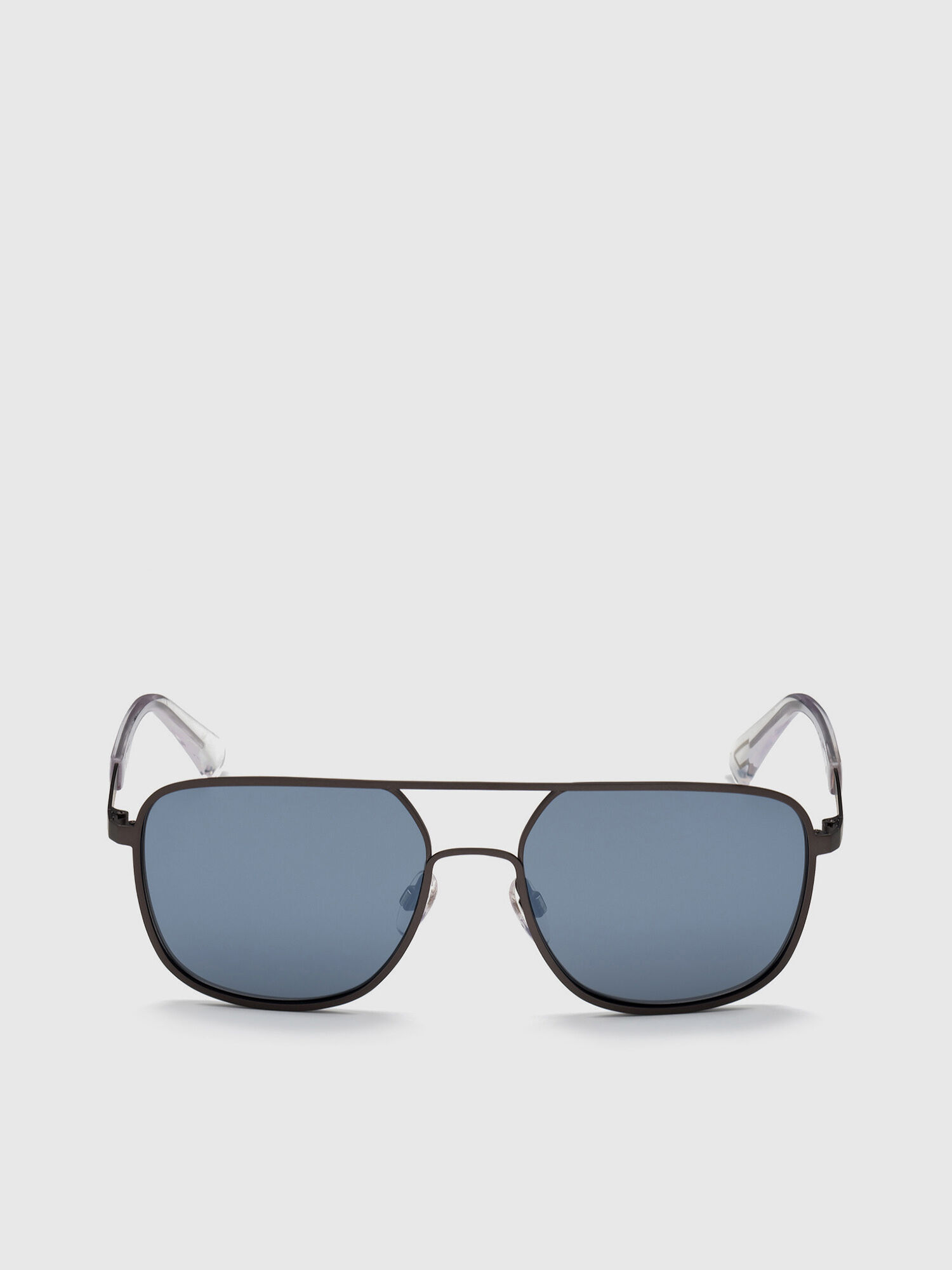 Diesel - DL0325, Gafas metálicas rectangulares con doble puente. Hombre in Negro - 1