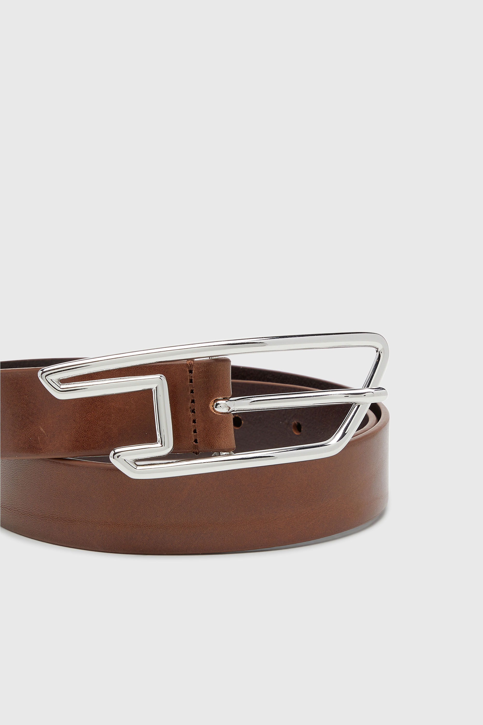 Diesel - B-D LINE W 30, Cintur&oacute;n 3 cm en piel pull-up Mujer in Marr&oacute;n - 3