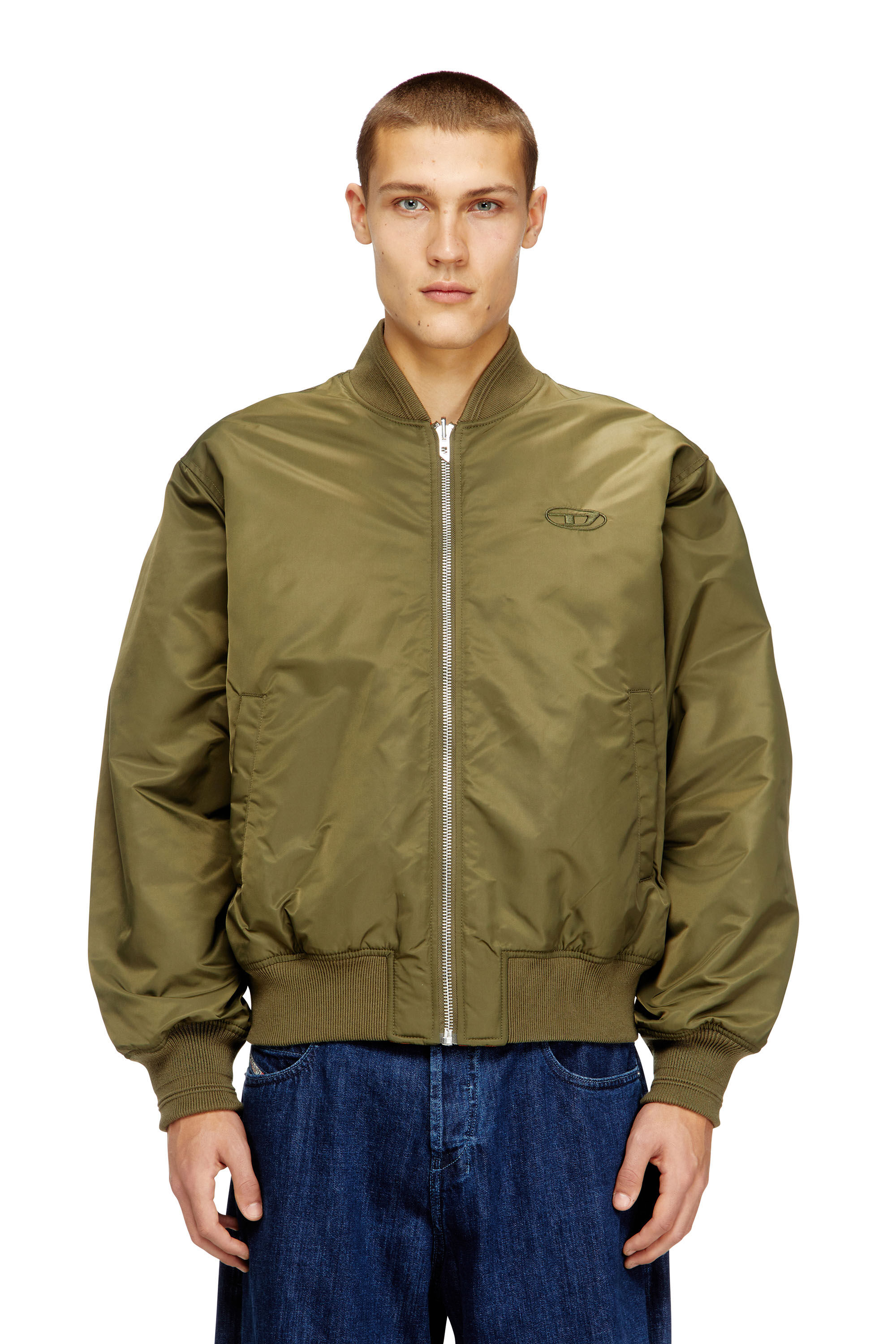 Diesel - W-TYPE-D1, Chaqueta bomber acolchada con bordado Oval D Hombre in Multicolor - 3